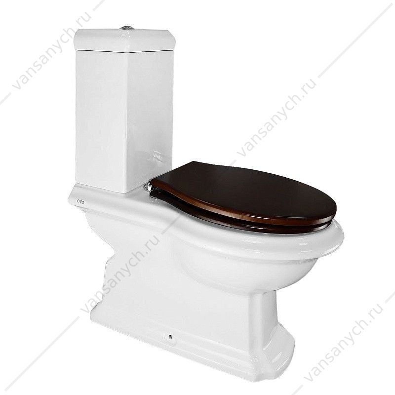 Унитаз-компакт Creo Ceramique Dijon, с бачком, сиденьем микролифт под дерево, белый DI1002+DI1003+DI1001N Creo Ceramique (Франция) купить в Тюмени (Ван Саныч™)