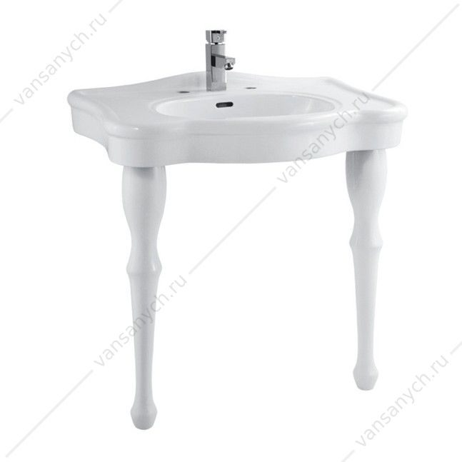 Раковина 81х55 на двух фигурных ножках Creo Ceramique ORLEANS, белая, OR3300+OR3310 Creo Ceramique (Франция) купить в Тюмени (Ван Саныч™)