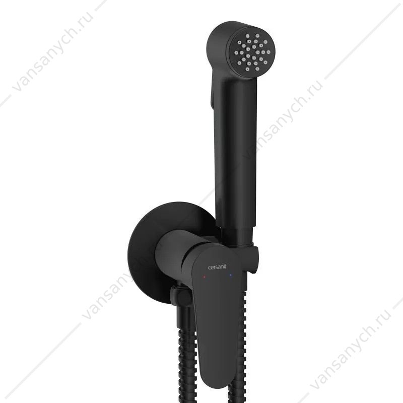 Смеситель с гигиеническим душем Cersanit Lara 68160 чёрный встраиваемый Cersanit (Польша) купить в Тюмени (Ван Саныч™)