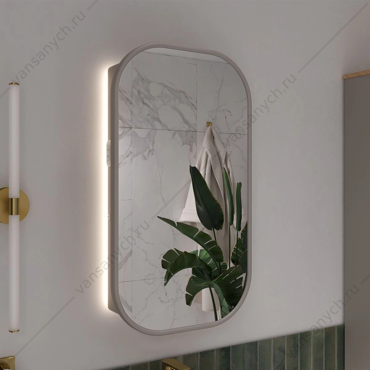 УТ000039018 Шкаф 45х86 зеркальный EQUIL Desert szDSRT.LED45.R/L-25, универсальный, амарок EQUIL (Россия) купить в Тюмени (Ван Саныч™)