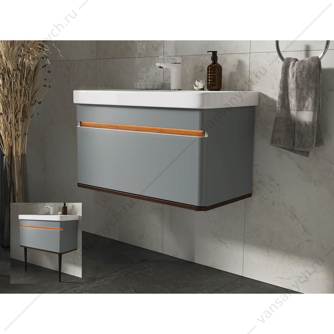 УТ000039042 Тумба 80 с раковиной подвесная EQUIL Elegante 80.1Y tpELGNT80.1Y Мэйджик/Дуб голиано tpELGNT80.1Y с раковиной Nice (9595-80)-24.26 EQUIL (Россия) купить в Тюмени (Ван Саныч™)