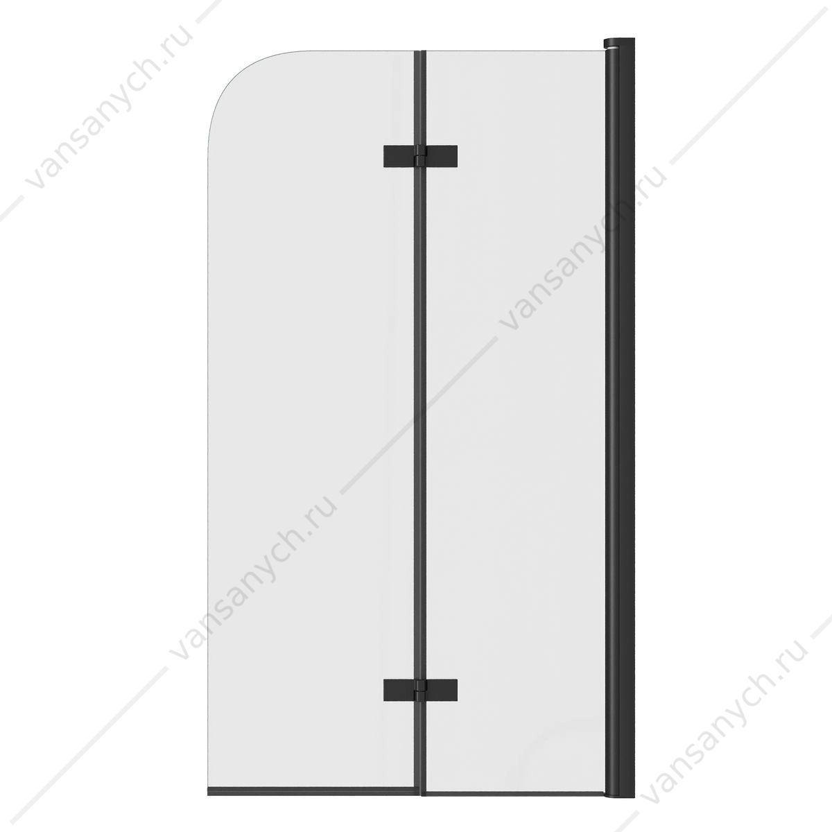 УТ000038981 Шторка 80х140 на ванну Watersense Nancy W00217 распашная, прозр. стекло, профиль черный матовый Watersense (Италия/Китай) купить в Тюмени (Ван Саныч™)