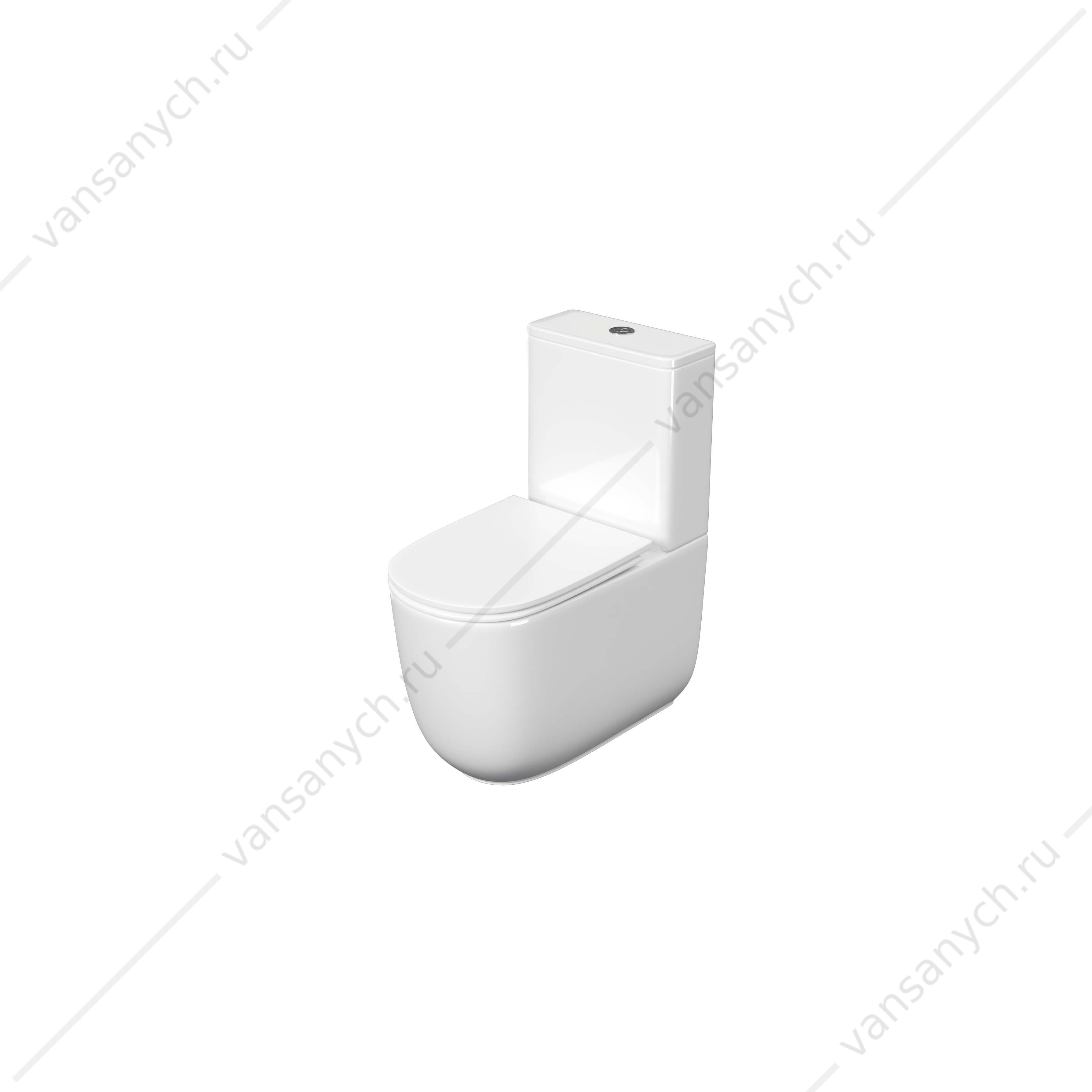 Унитаз безободковый, смыв Торнадо Aquatek Optima Plus напольный AQ4452-00 620x355x790 Aquatek (Россия) купить в Тюмени (Ван Саныч™)