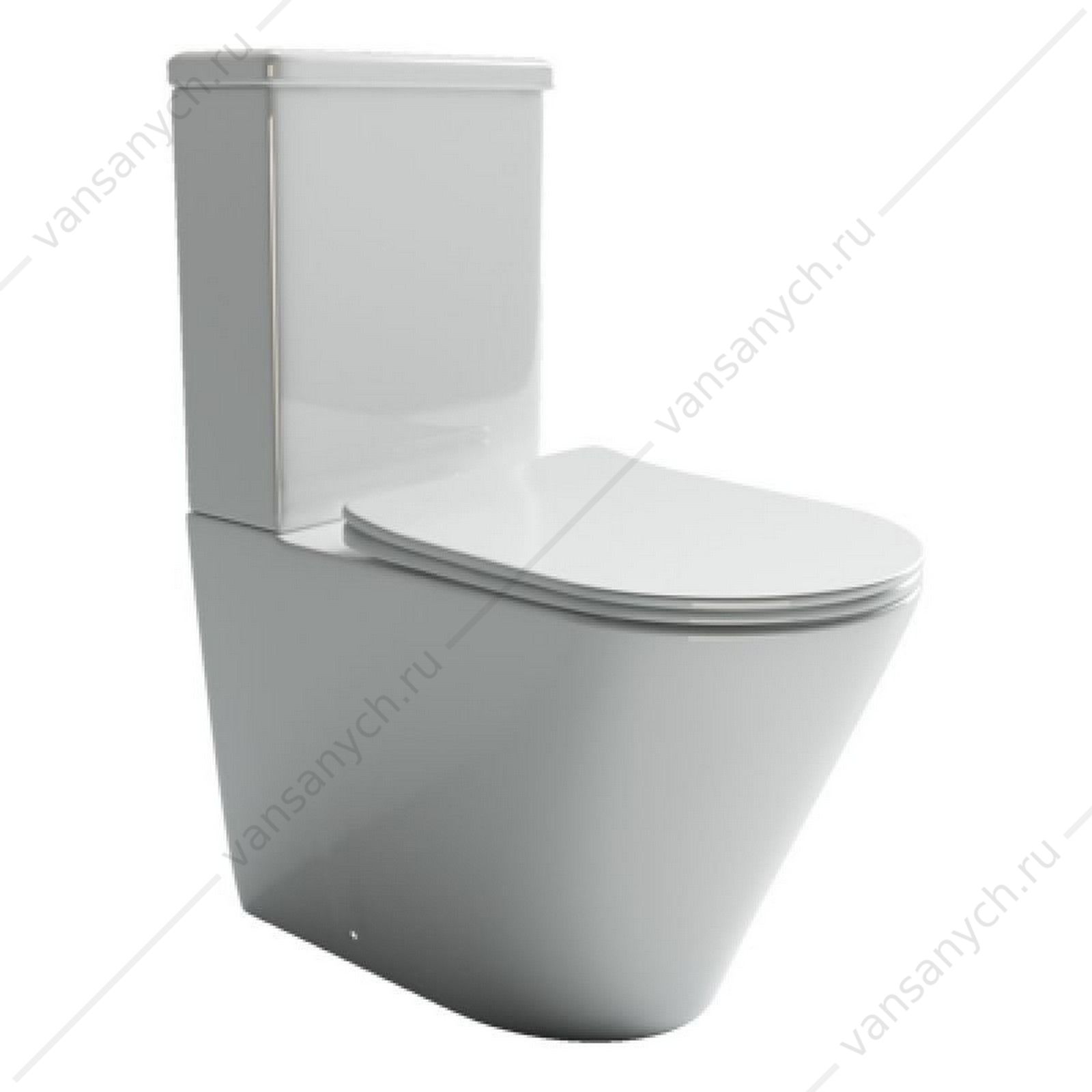 Унитаз безободковый с сиденьем микролифт Ceramica Nova HIGHLIGHT CN1802 белый напольный  CERAMICA NOVA (Италия) купить в Тюмени (Ван Саныч™)