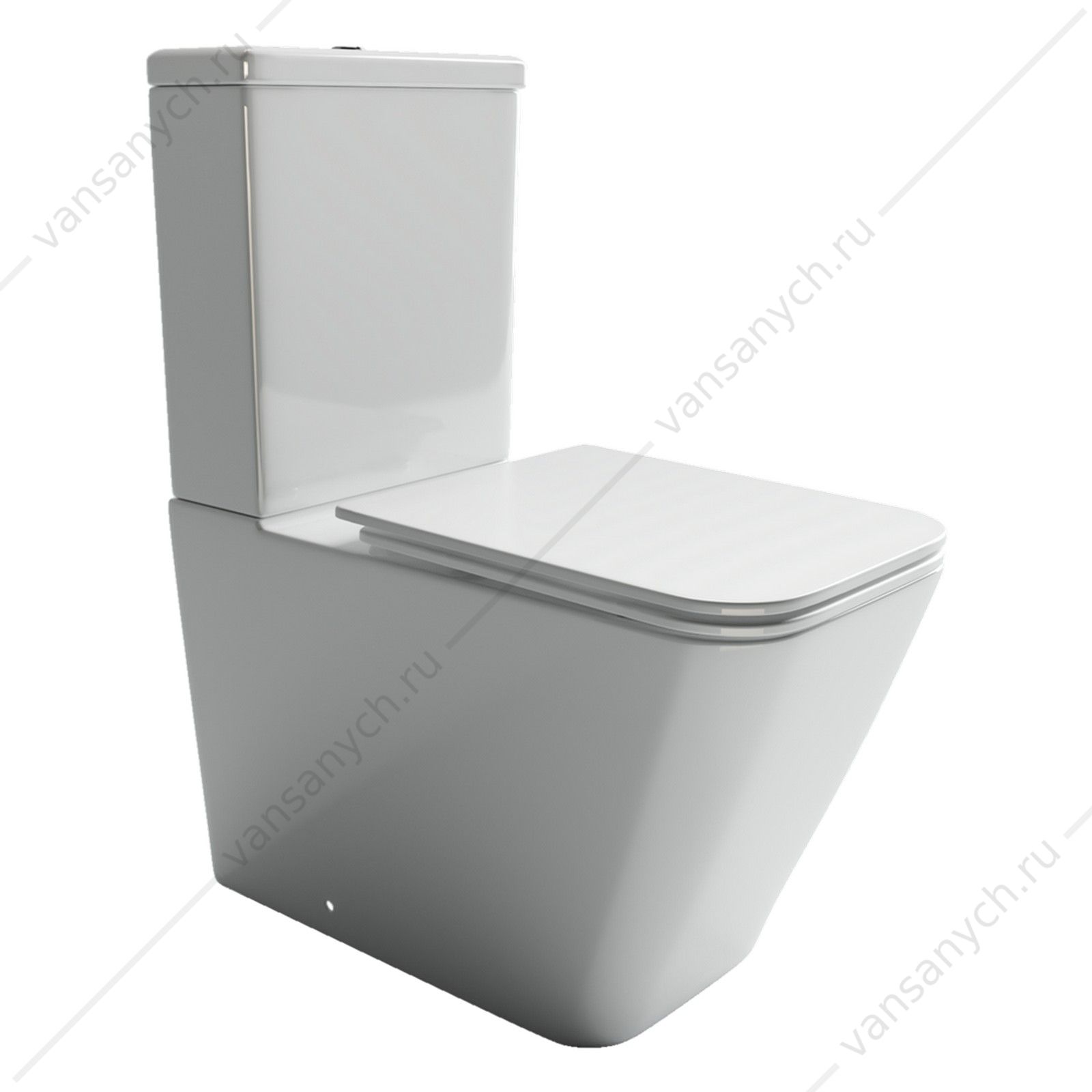 Унитаз безободковый с сиденьем микролифт Ceramica Nova CUBIC CN1803 белый напольный  CERAMICA NOVA (Италия) купить в Тюмени (Ван Саныч™)
