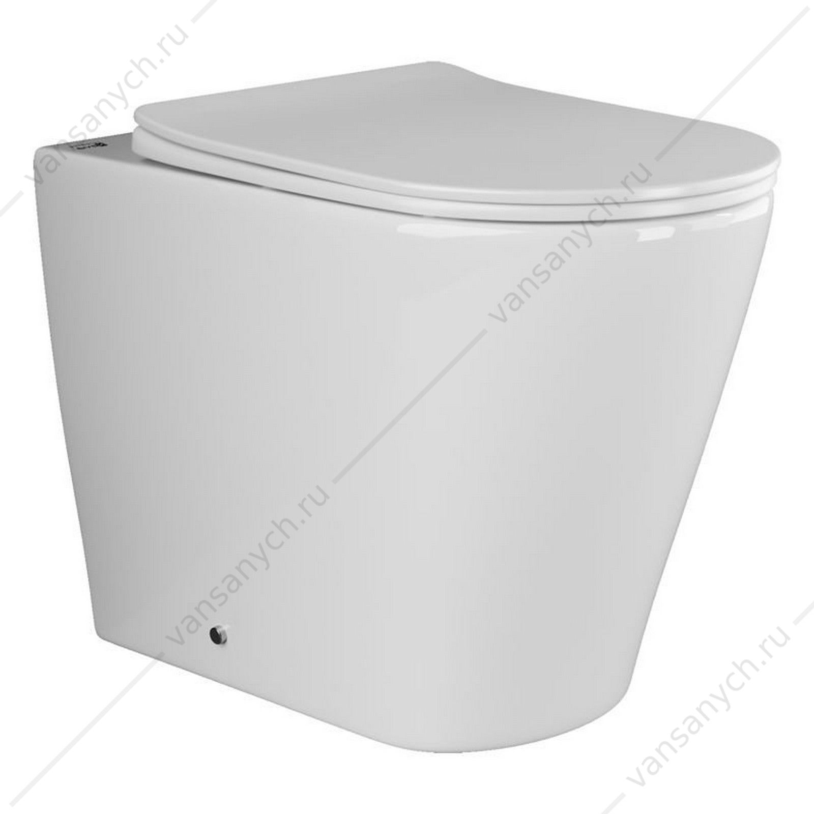 Унитаз безободковый с сиденьем микролифт Ceramica Nova HIGHLIGHT CN1812 белый приставной CERAMICA NOVA (Италия) купить в Тюмени (Ван Саныч™)