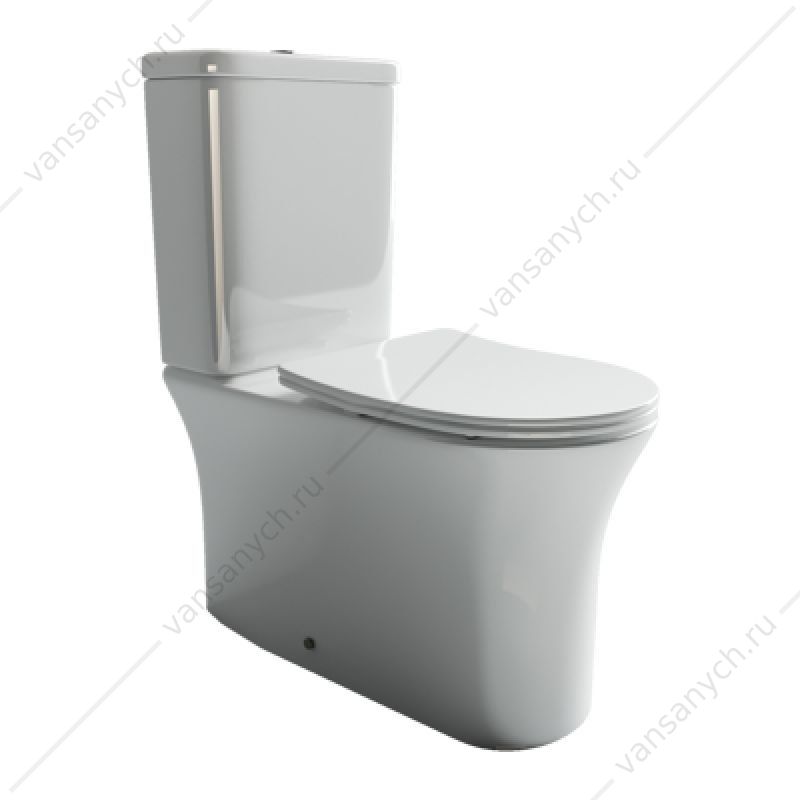 Унитаз безободковый с сиденьем микролифт Ceramica Nova STAR CN1904 белый напольный  CERAMICA NOVA (Италия) купить в Тюмени (Ван Саныч™)