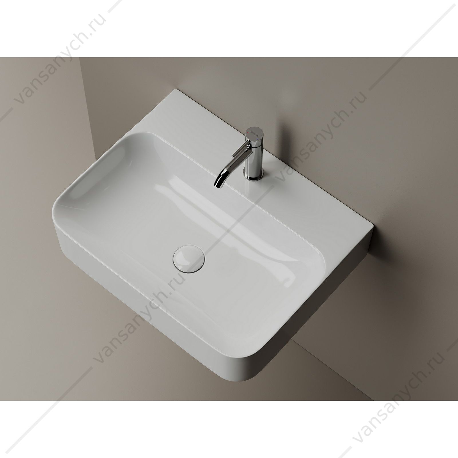 Раковина 61см Ceramica Nova AURA CN2001 подвесная белый CERAMICA NOVA (Италия) купить в Тюмени (Ван Саныч™)