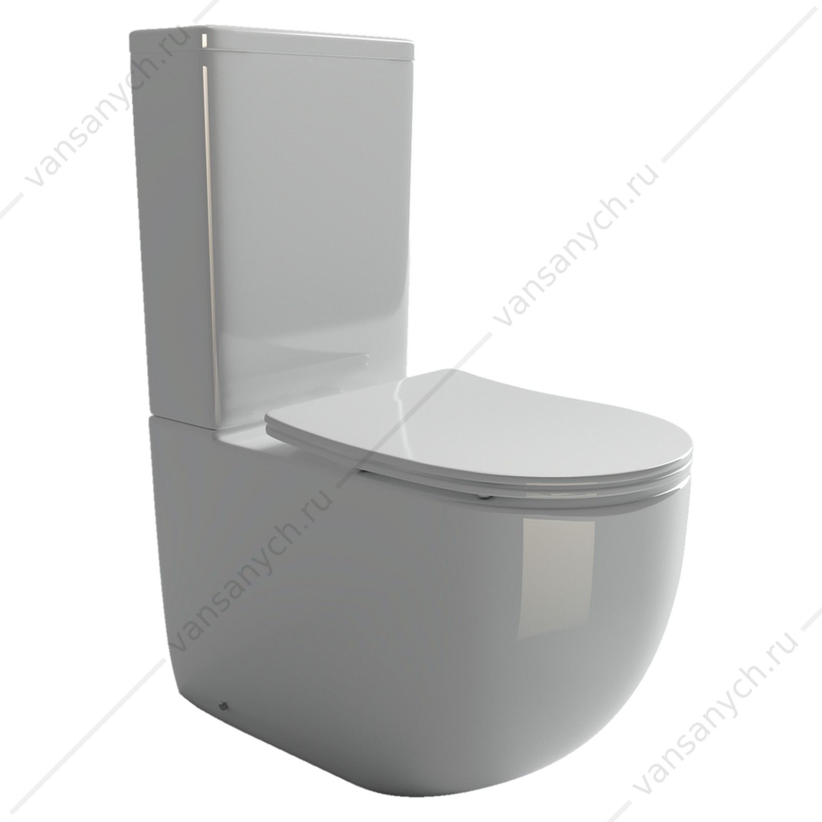 Унитаз безободковый с сиденьем микролифт Ceramica Nova METROPOL CN4001 белый напольный  CERAMICA NOVA (Италия) купить в Тюмени (Ван Саныч™)