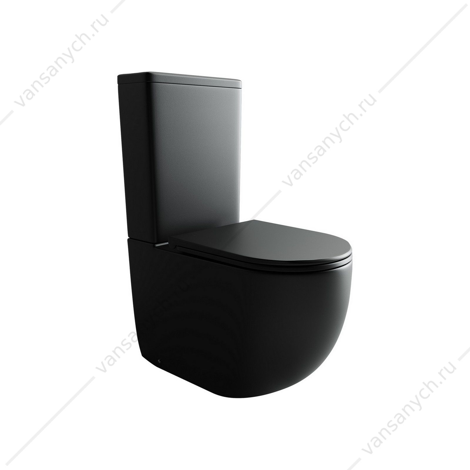 Унитаз безободковый с сиденьем микролифт Ceramica Nova METROPOL CN4001MB черный напольный  CERAMICA NOVA (Италия) купить в Тюмени (Ван Саныч™)