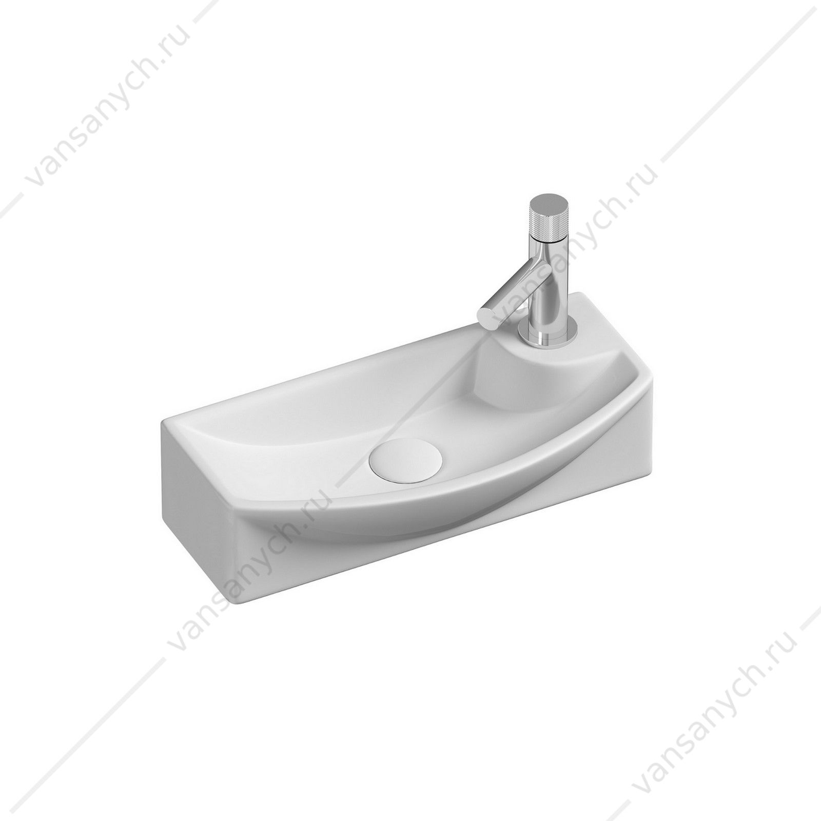 Раковина 46см Ceramica Nova ELEMENT CN6038L подвесная белый CERAMICA NOVA (Италия) купить в Тюмени (Ван Саныч™)