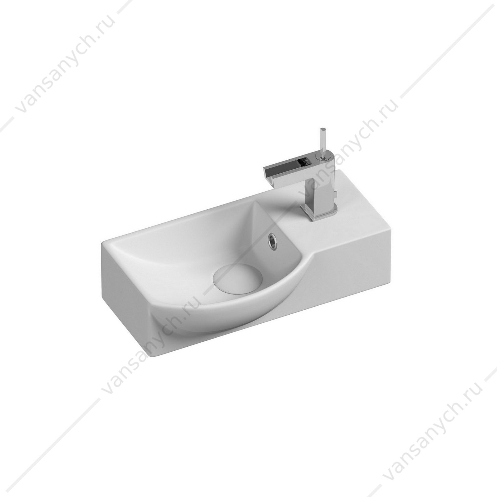 Раковина 40см Ceramica Nova ELEMENT CN6039L подвесная белый CERAMICA NOVA (Италия) купить в Тюмени (Ван Саныч™)