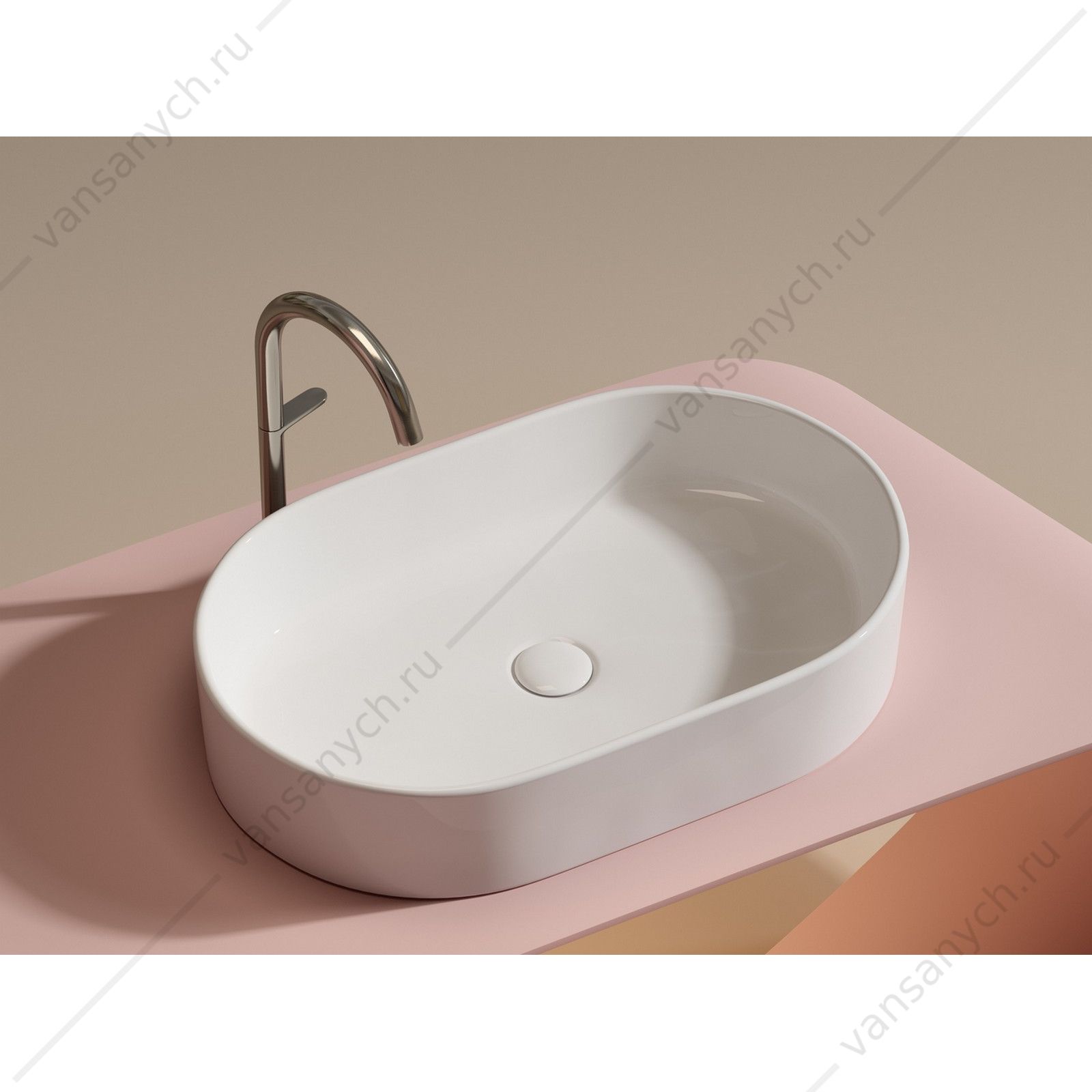 Раковина 61см Ceramica Nova ELEMENT CN6048 накладная белый CERAMICA NOVA (Италия) купить в Тюмени (Ван Саныч™)