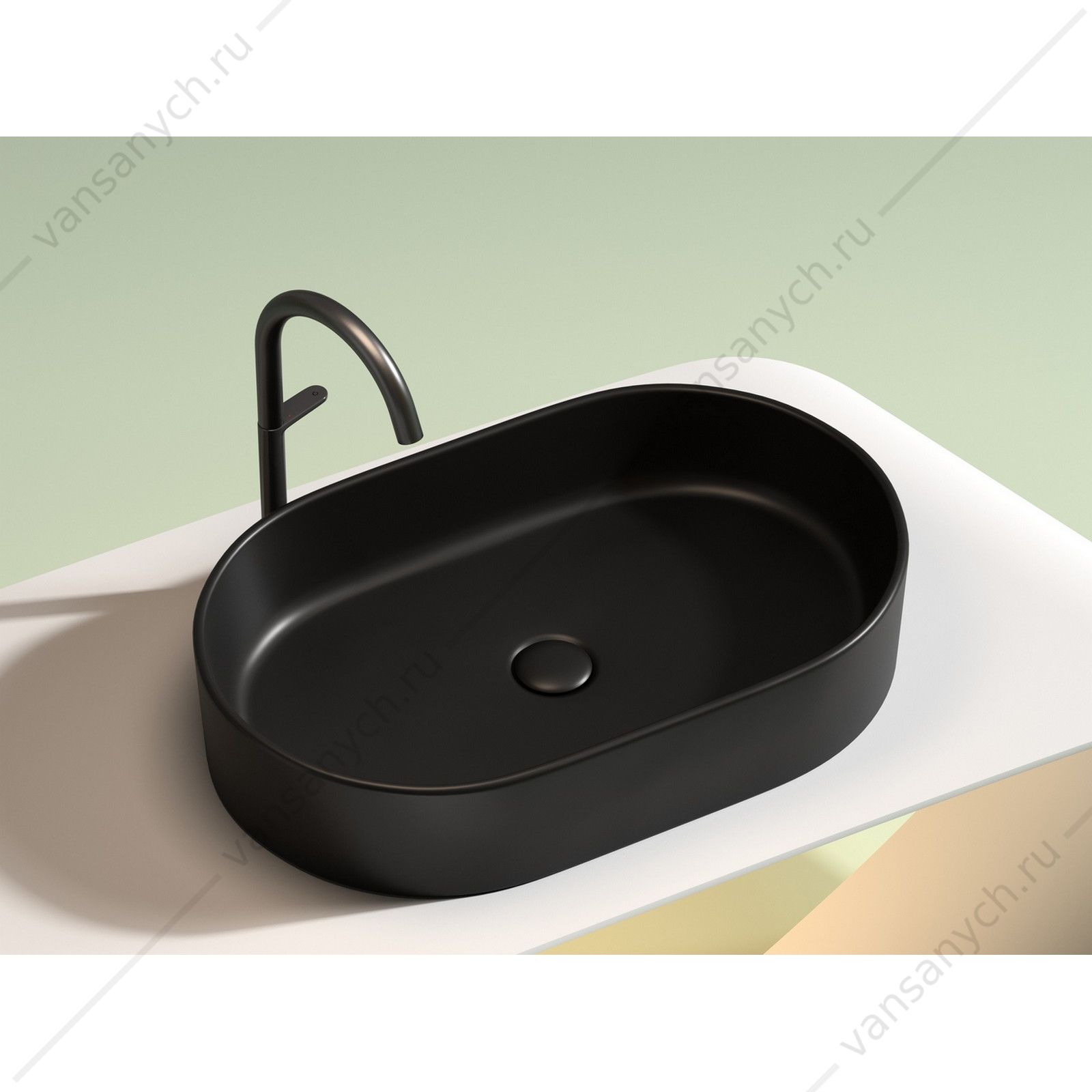 Раковина 61см Ceramica Nova ELEMENT CN6048MB накладная черный матовый CERAMICA NOVA (Италия) купить в Тюмени (Ван Саныч™)