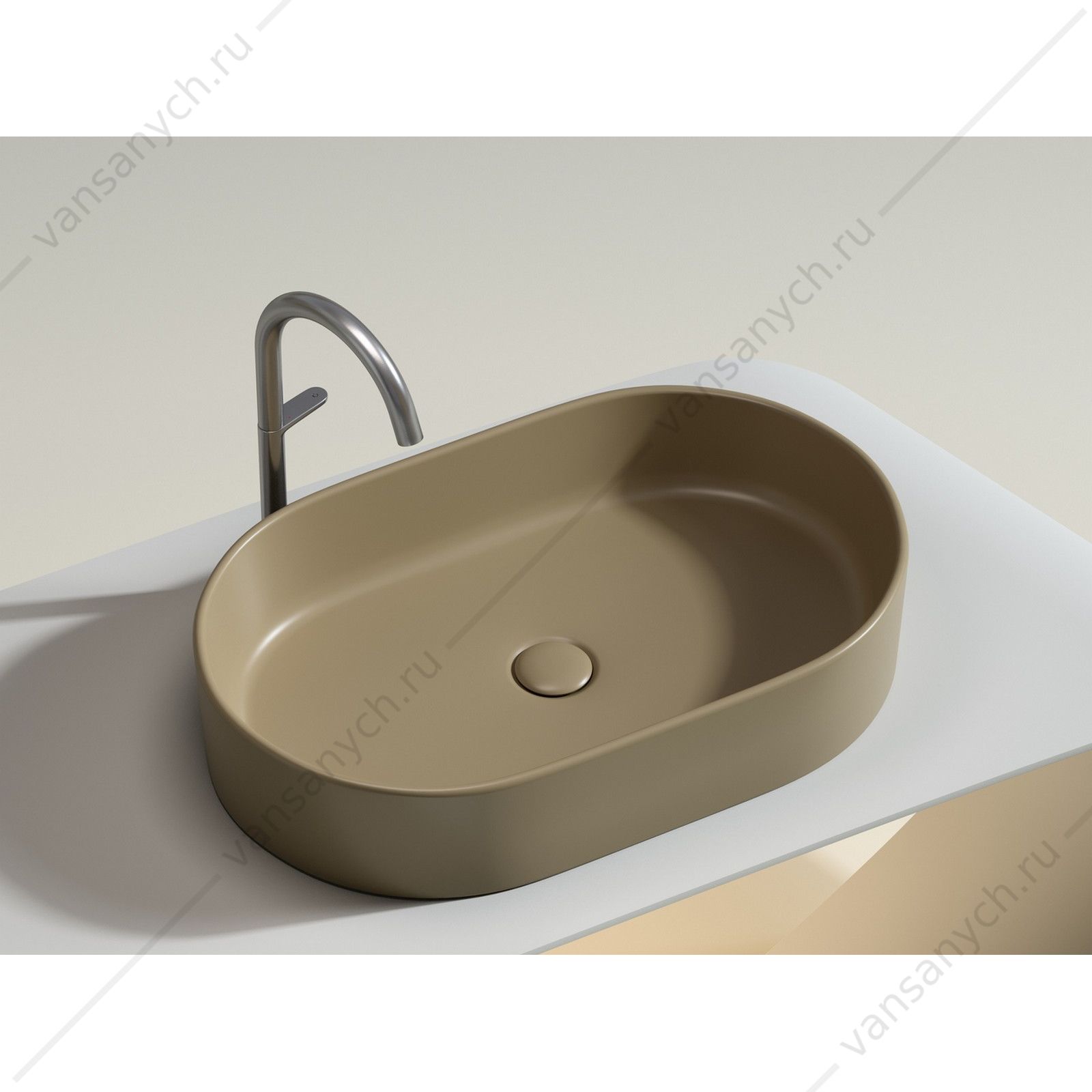 Раковина 61см Ceramica Nova ELEMENT CN6048MC накладная бежевый матовый CERAMICA NOVA (Италия) купить в Тюмени (Ван Саныч™)