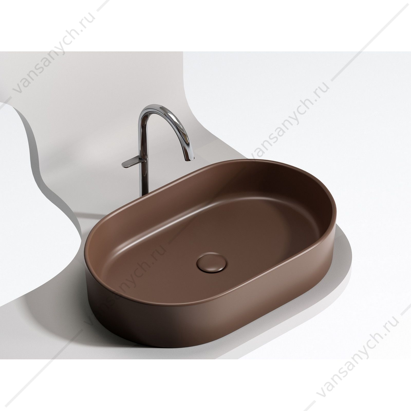 Раковина 61см Ceramica Nova ELEMENT CN6048MDB накладная темно-коричневый матовый CERAMICA NOVA (Италия) купить в Тюмени (Ван Саныч™)