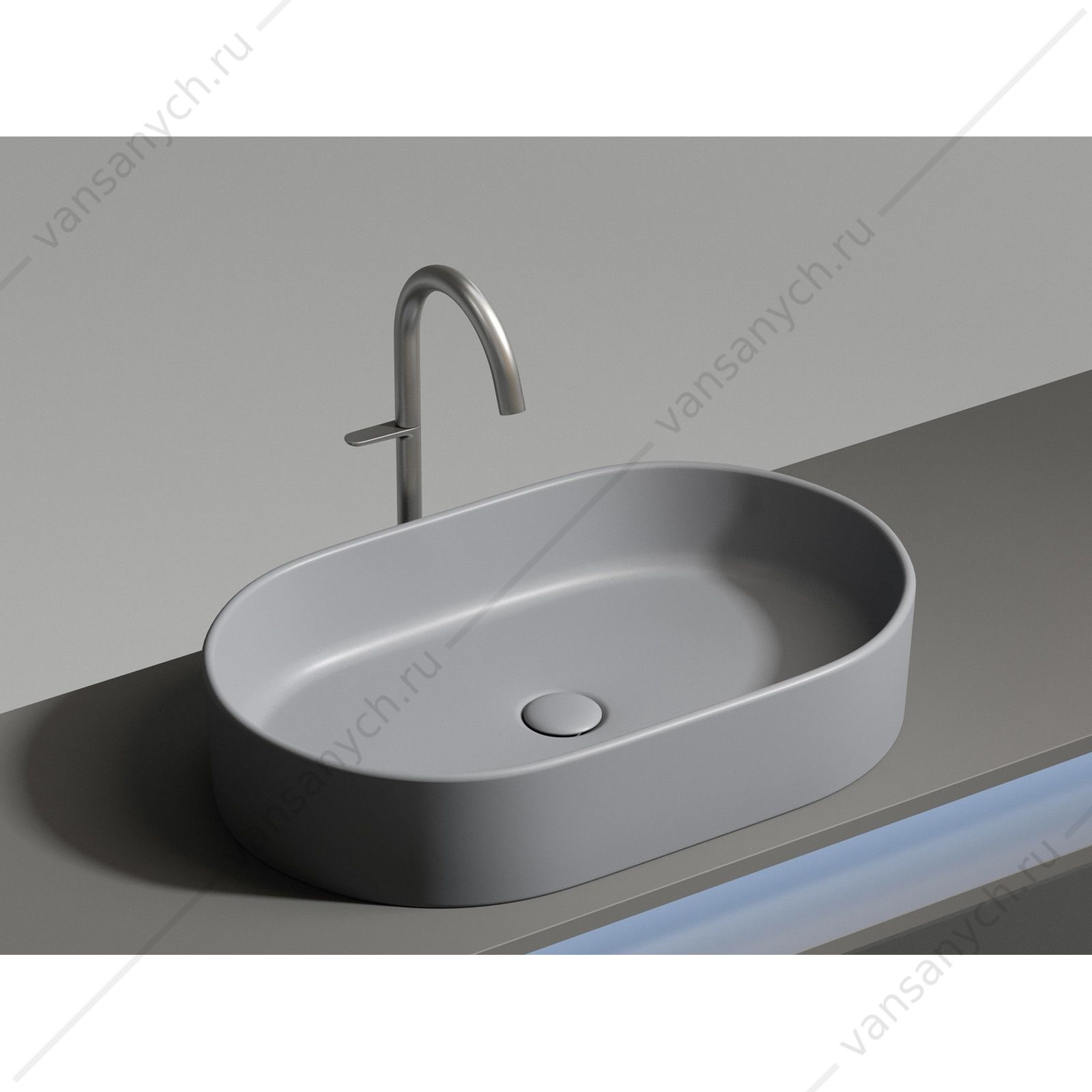 Раковина 61см Ceramica Nova ELEMENT CN6048MH накладная антрацит матовый CERAMICA NOVA (Италия) купить в Тюмени (Ван Саныч™)