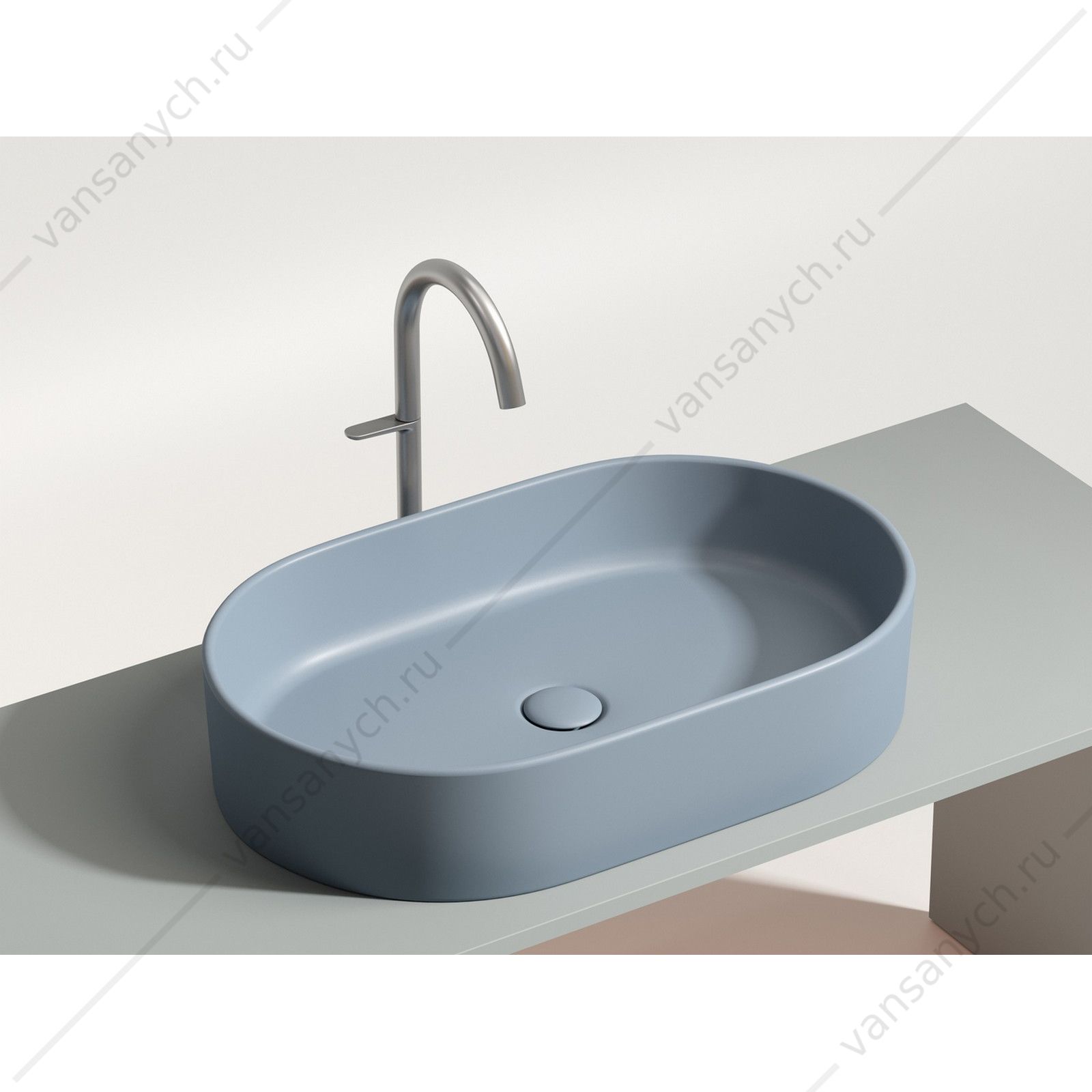 Раковина 61см Ceramica Nova ELEMENT CN6048MHL накладная серо-голубой матовый CERAMICA NOVA (Италия) купить в Тюмени (Ван Саныч™)