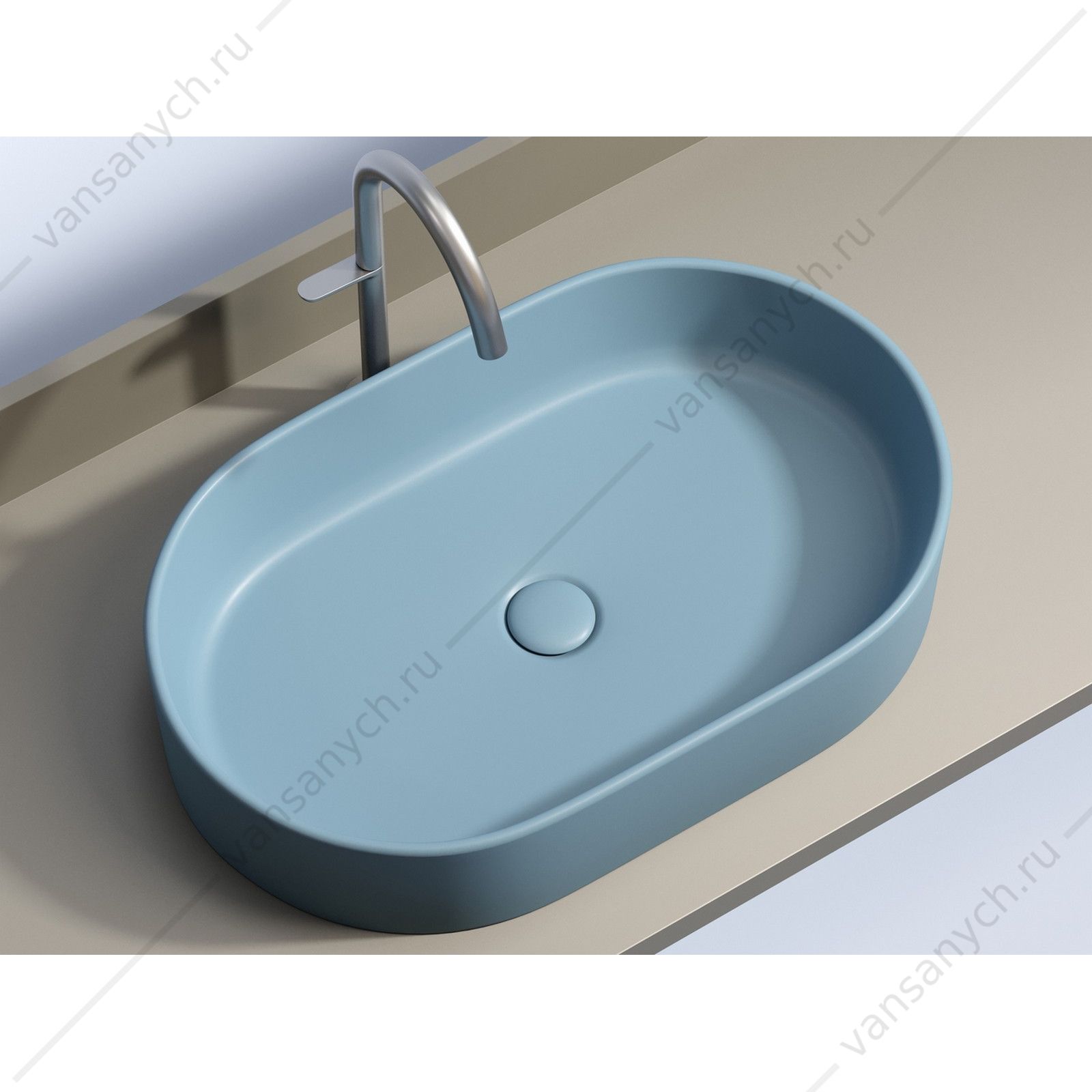 Раковина 61см Ceramica Nova ELEMENT CN6048ML накладная голубой матовый CERAMICA NOVA (Италия) купить в Тюмени (Ван Саныч™)
