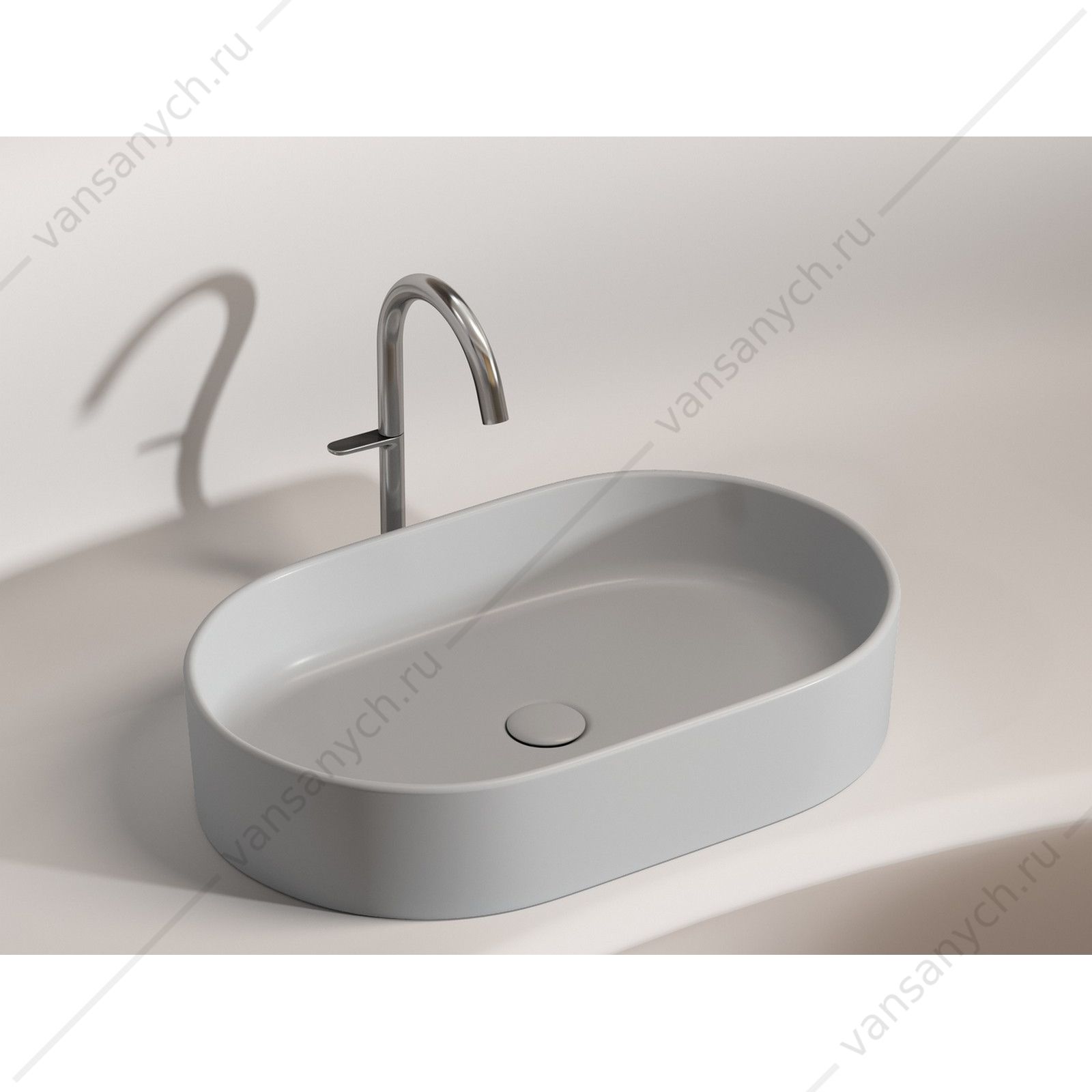 Раковина 61см Ceramica Nova ELEMENT CN6048MSG накладная серый матовый CERAMICA NOVA (Италия) купить в Тюмени (Ван Саныч™)