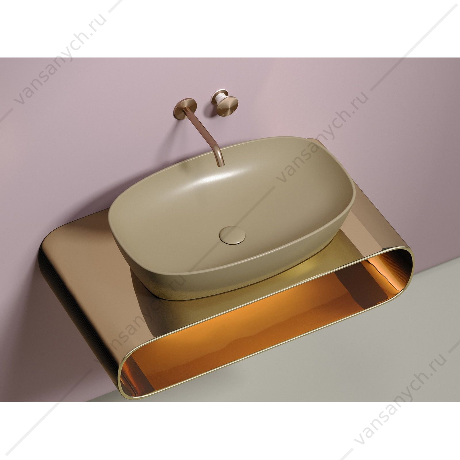 Раковина 60см Ceramica Nova ELEMENT CN6049MC накладная бежевый матовый CERAMICA NOVA (Италия) купить в Тюмени (Ван Саныч™)