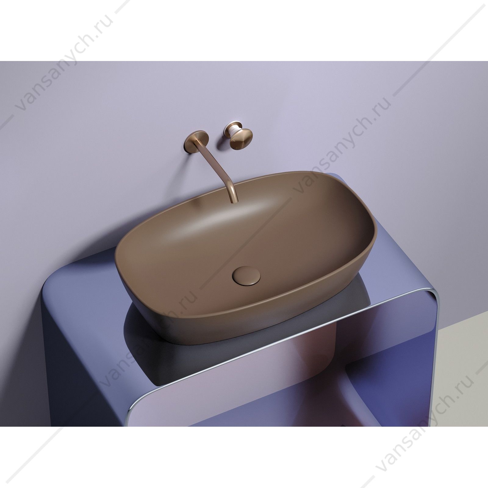 Раковина 60см Ceramica Nova ELEMENT CN6049MDB накладная темно-коричневый матовый CERAMICA NOVA (Италия) купить в Тюмени (Ван Саныч™)