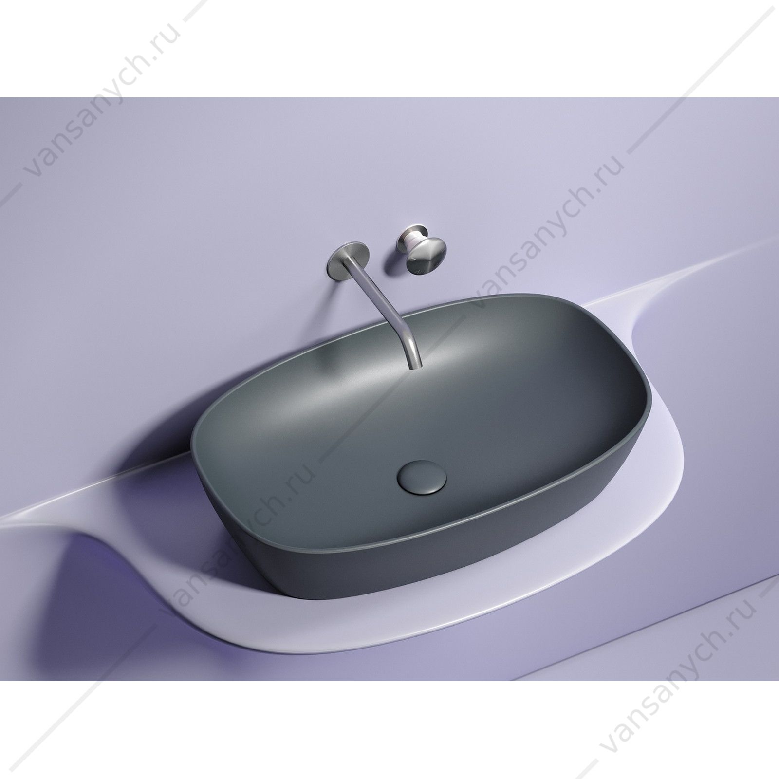 Раковина 60см Ceramica Nova ELEMENT CN6049MDH накладная темный антрацит матовый CERAMICA NOVA (Италия) купить в Тюмени (Ван Саныч™)