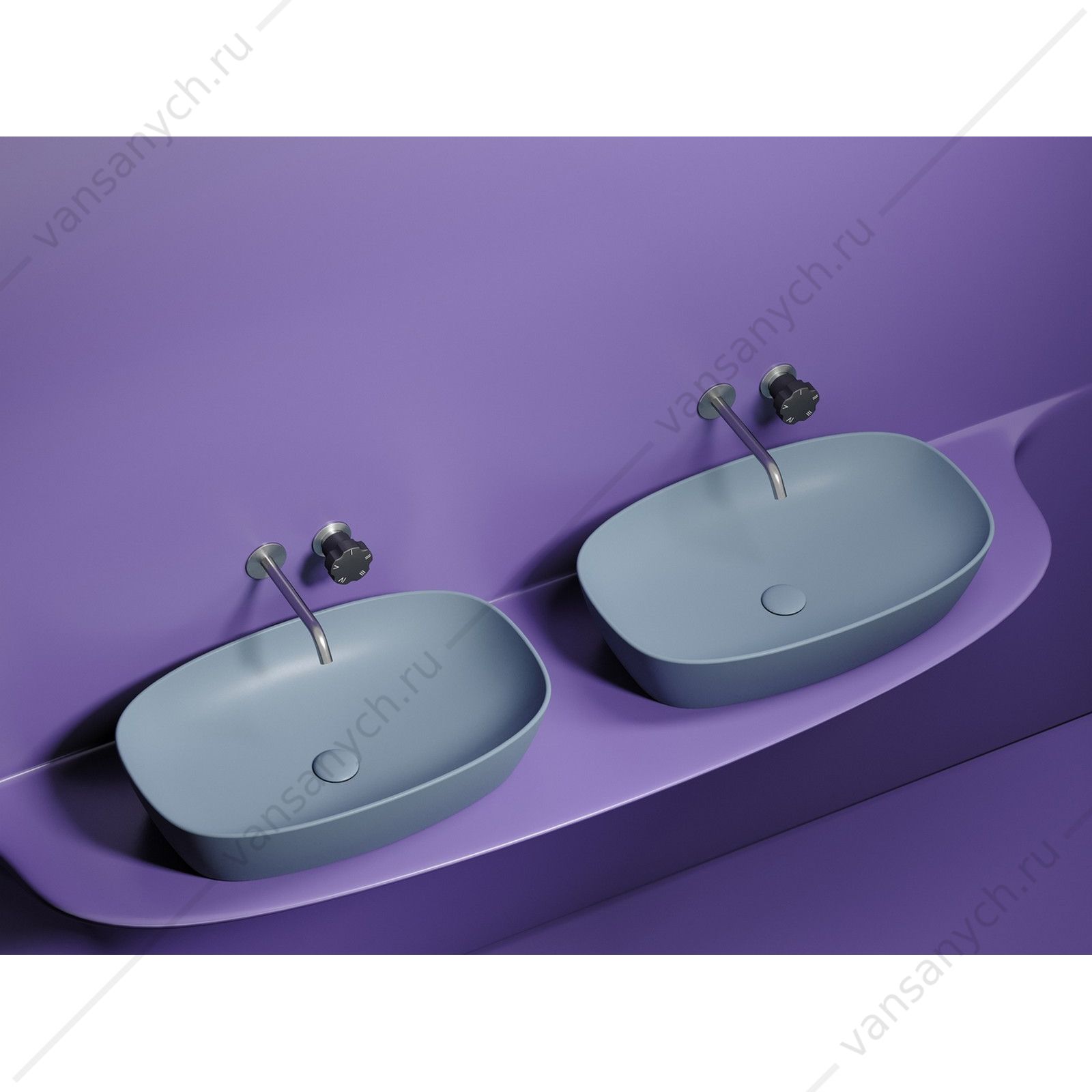 Раковина 60см Ceramica Nova ELEMENT CN6049MHL накладная серо-голубой матовый CERAMICA NOVA (Италия) купить в Тюмени (Ван Саныч™)