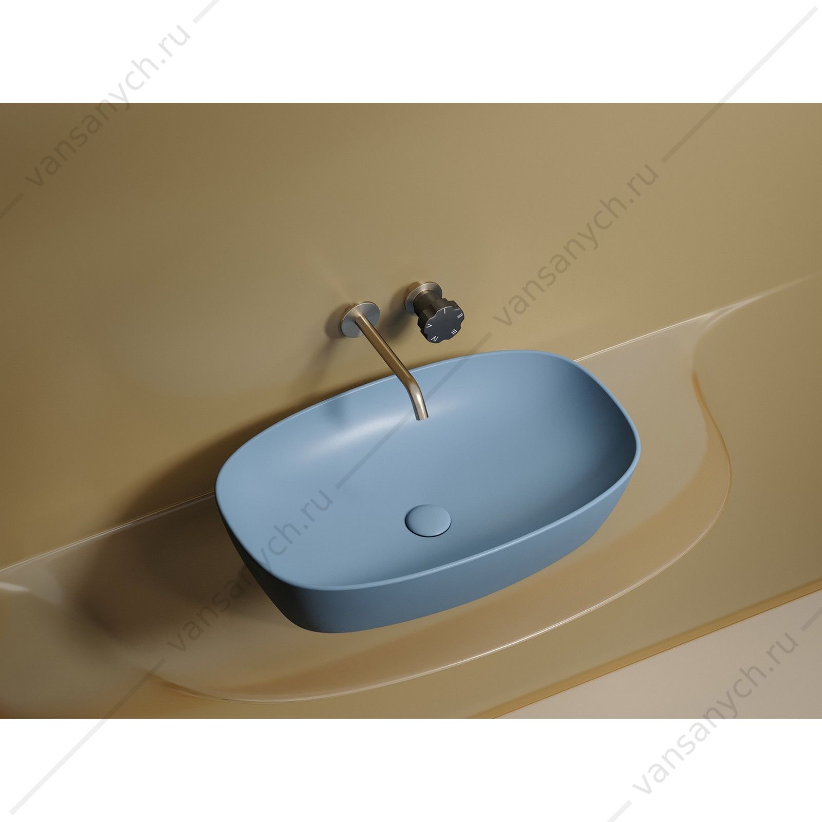 Раковина 60см Ceramica Nova ELEMENT CN6049ML накладная голубой матовый CERAMICA NOVA (Италия) купить в Тюмени (Ван Саныч™)