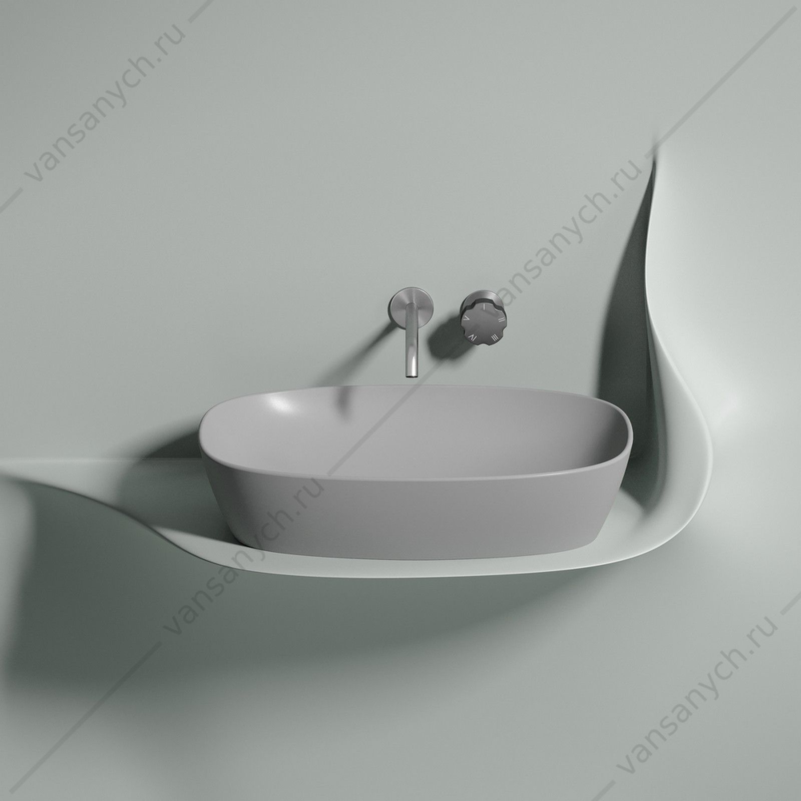 Раковина 60см Ceramica Nova ELEMENT CN6049MSG накладная серый матовый CERAMICA NOVA (Италия) купить в Тюмени (Ван Саныч™)