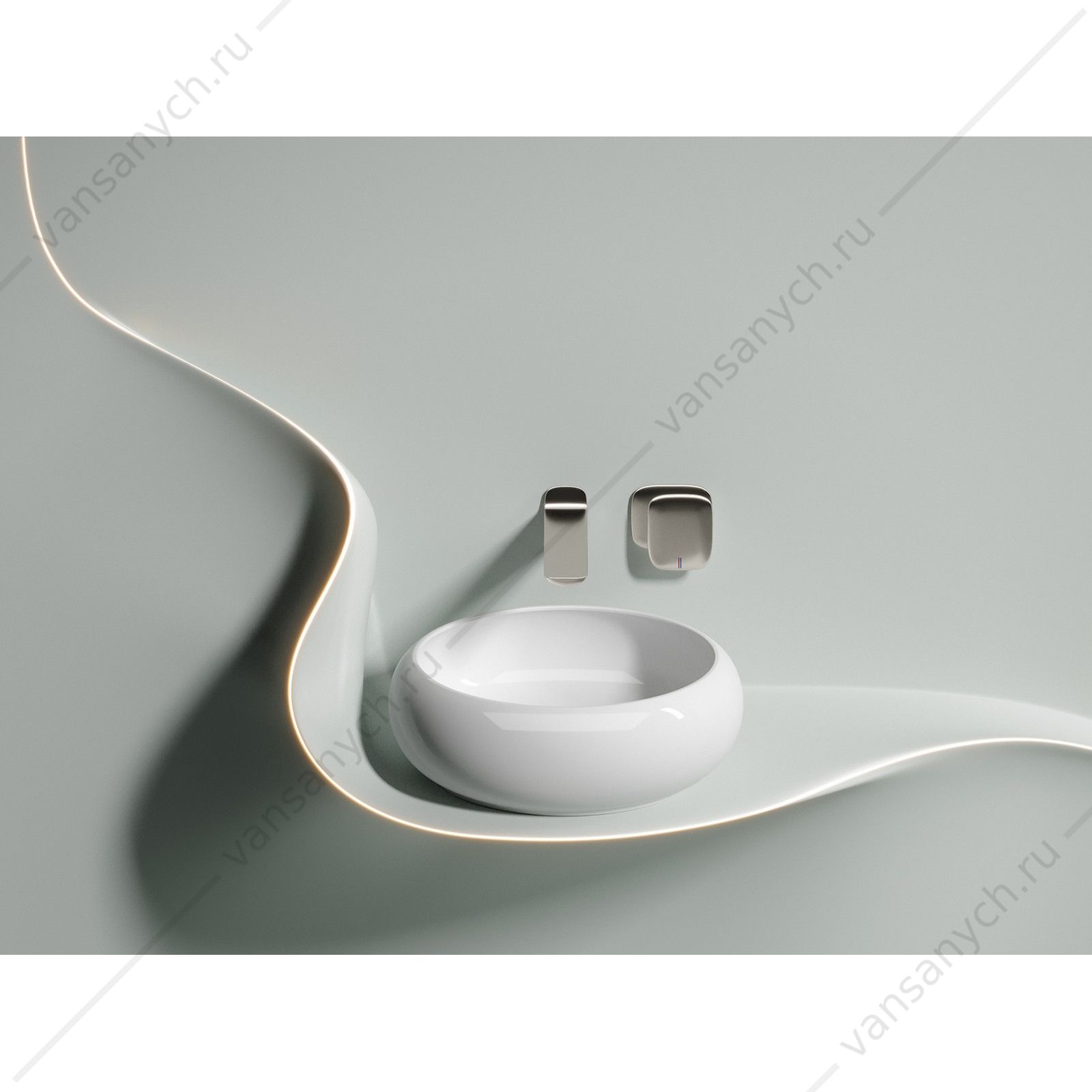Раковина 36см Ceramica Nova ELEMENT CN6050 накладная белый CERAMICA NOVA (Италия) купить в Тюмени (Ван Саныч™)