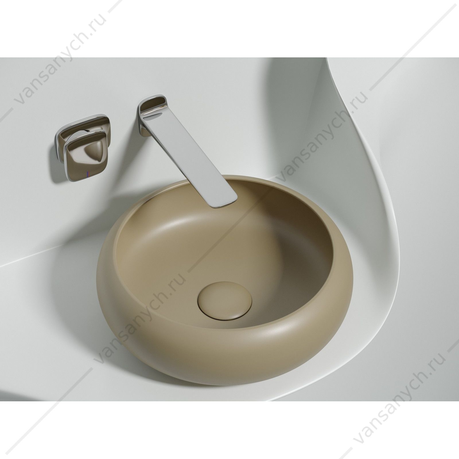 Раковина 36см Ceramica Nova ELEMENT CN6050MC накладная бежевый матовый CERAMICA NOVA (Италия) купить в Тюмени (Ван Саныч™)