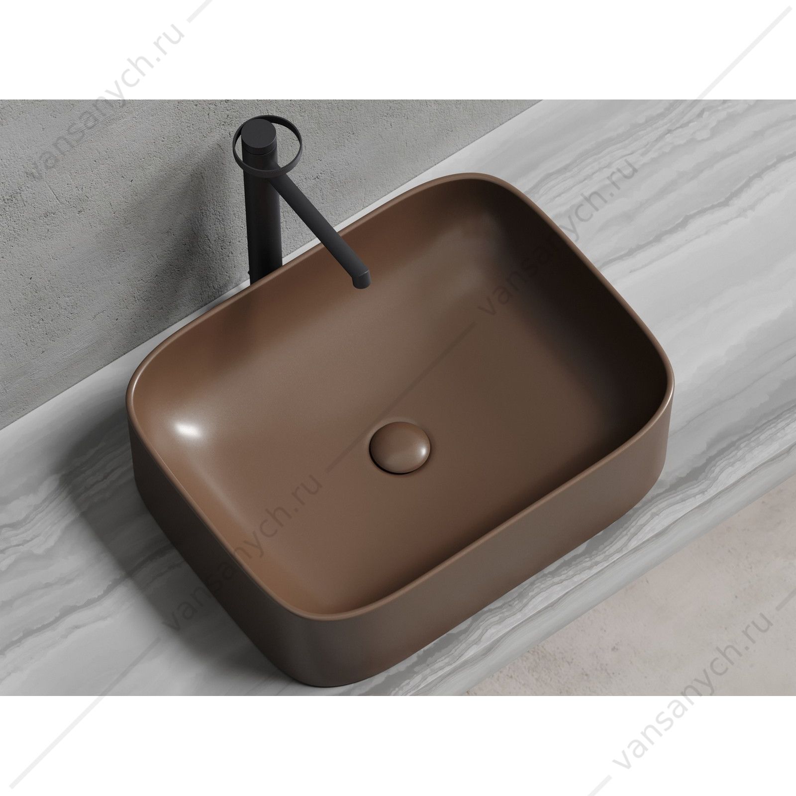 Раковина 51см Ceramica Nova ELEMENT CN6052MDB накладная темно-коричневый матовый CERAMICA NOVA (Италия) купить в Тюмени (Ван Саныч™)