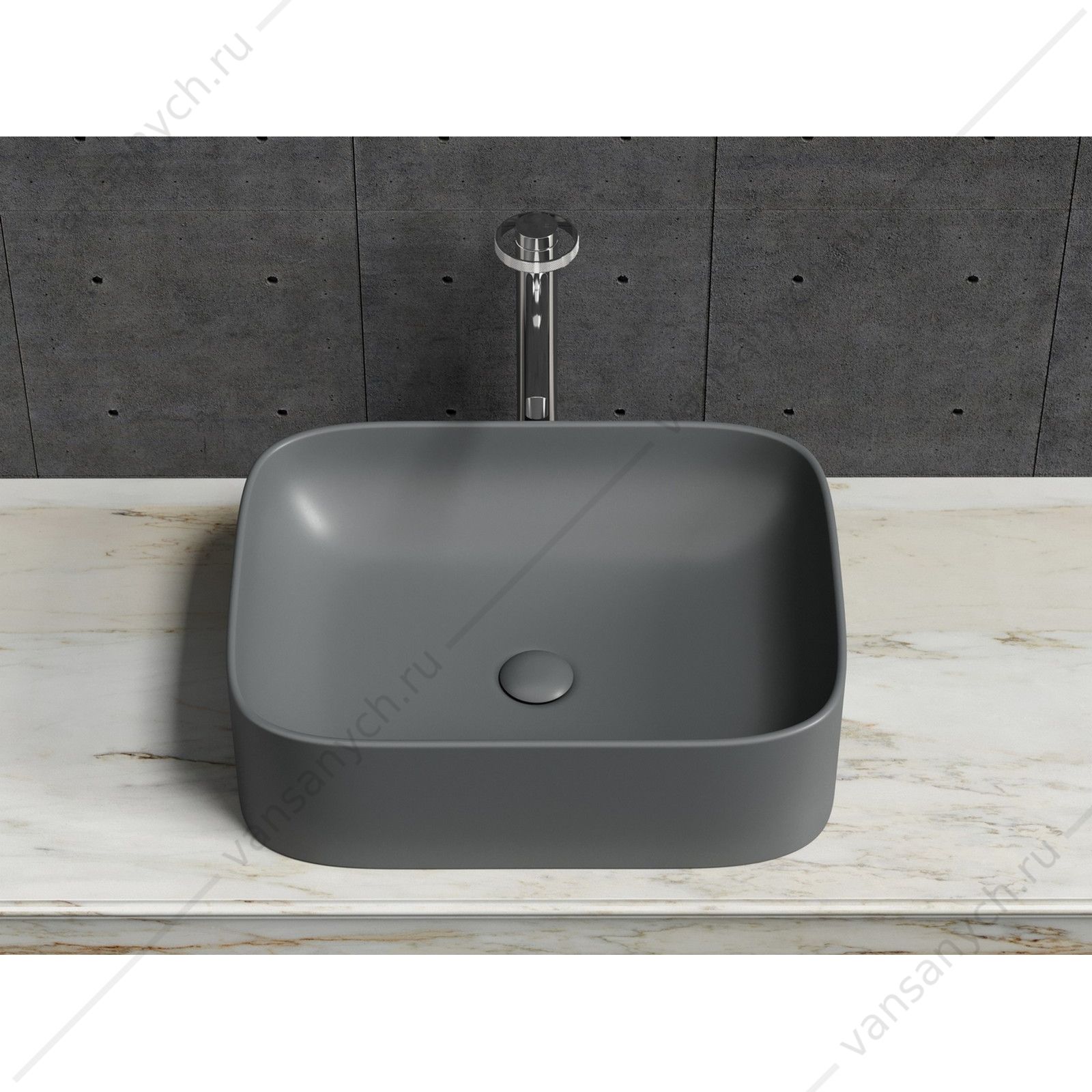 Раковина 51см Ceramica Nova ELEMENT CN6052MDH накладная темный антрацит матовый CERAMICA NOVA (Италия) купить в Тюмени (Ван Саныч™)