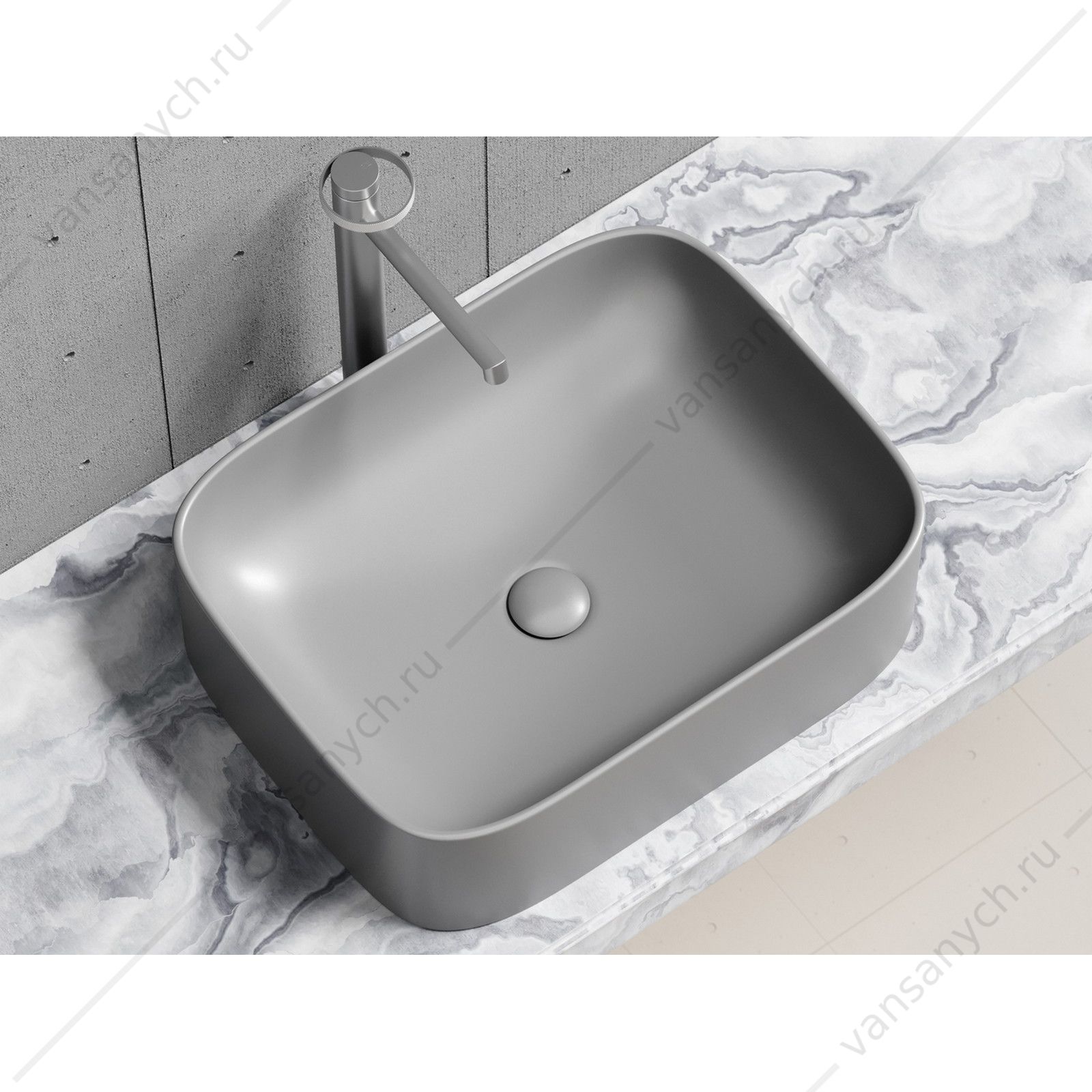 Раковина 51см Ceramica Nova ELEMENT CN6052MH накладная антрацит матовый CERAMICA NOVA (Италия) купить в Тюмени (Ван Саныч™)