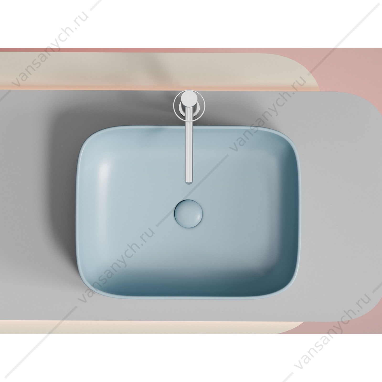 Раковина 51см Ceramica Nova ELEMENT CN6052ML накладная голубой матовый CERAMICA NOVA (Италия) купить в Тюмени (Ван Саныч™)