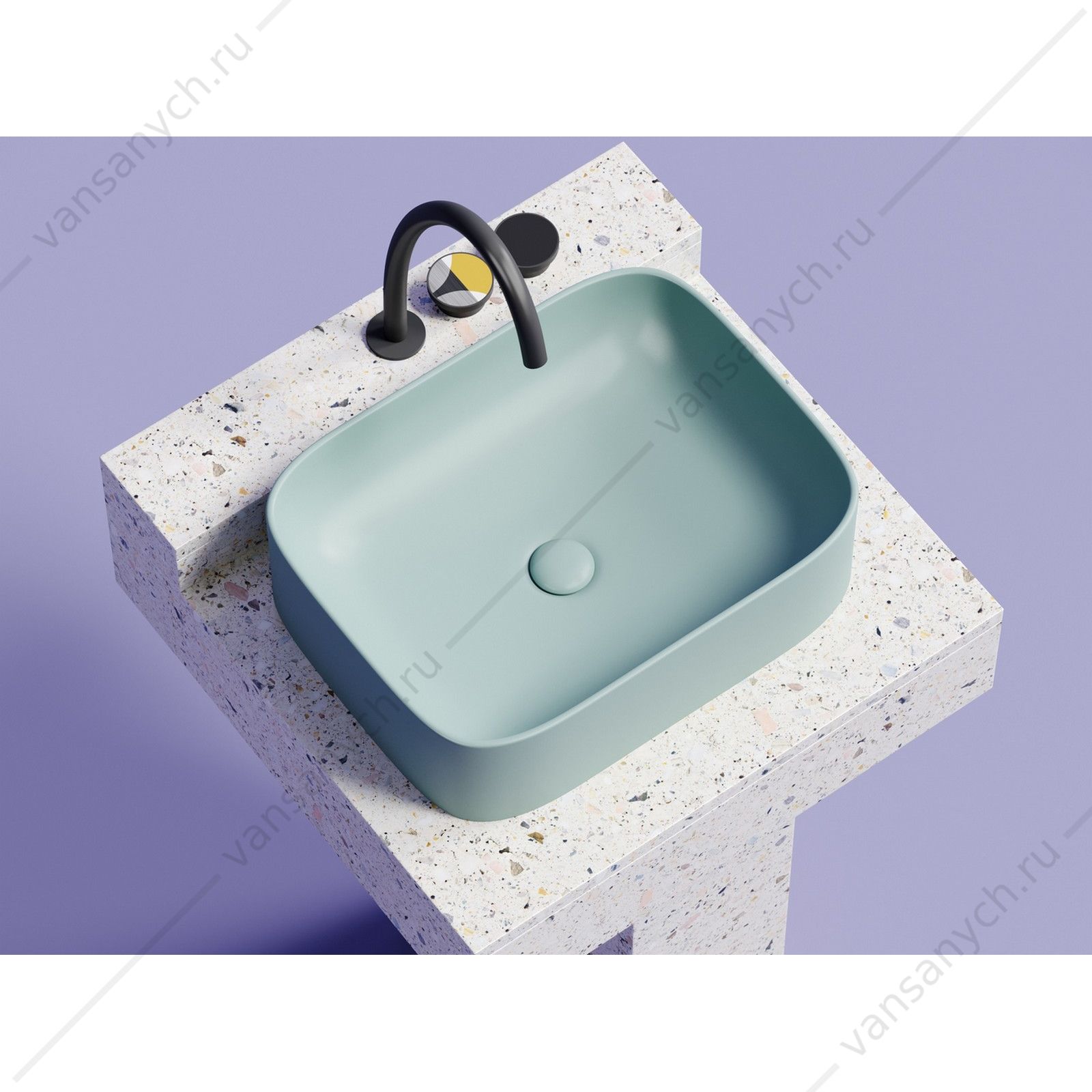 Раковина 51см Ceramica Nova ELEMENT CN6052MLG накладная зеленый матовый CERAMICA NOVA (Италия) купить в Тюмени (Ван Саныч™)
