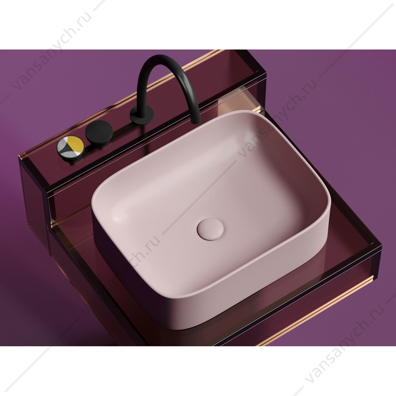 Раковина 51см Ceramica Nova ELEMENT CN6052MP накладная розовый матовый CERAMICA NOVA (Италия) купить в Тюмени (Ван Саныч™)