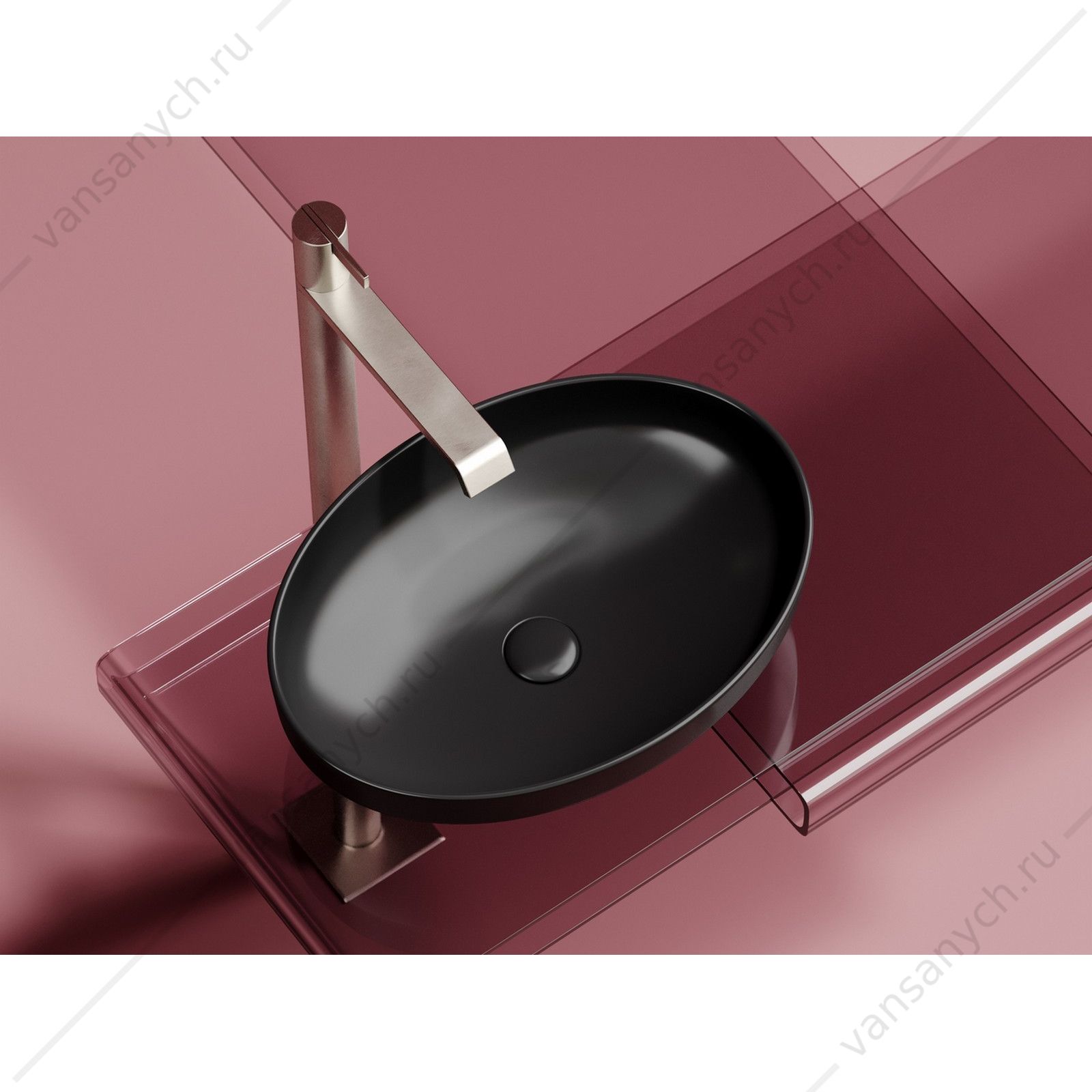 Раковина 50см Ceramica Nova ELEMENT CN6056MB накладная черный матовый CERAMICA NOVA (Италия) купить в Тюмени (Ван Саныч™)