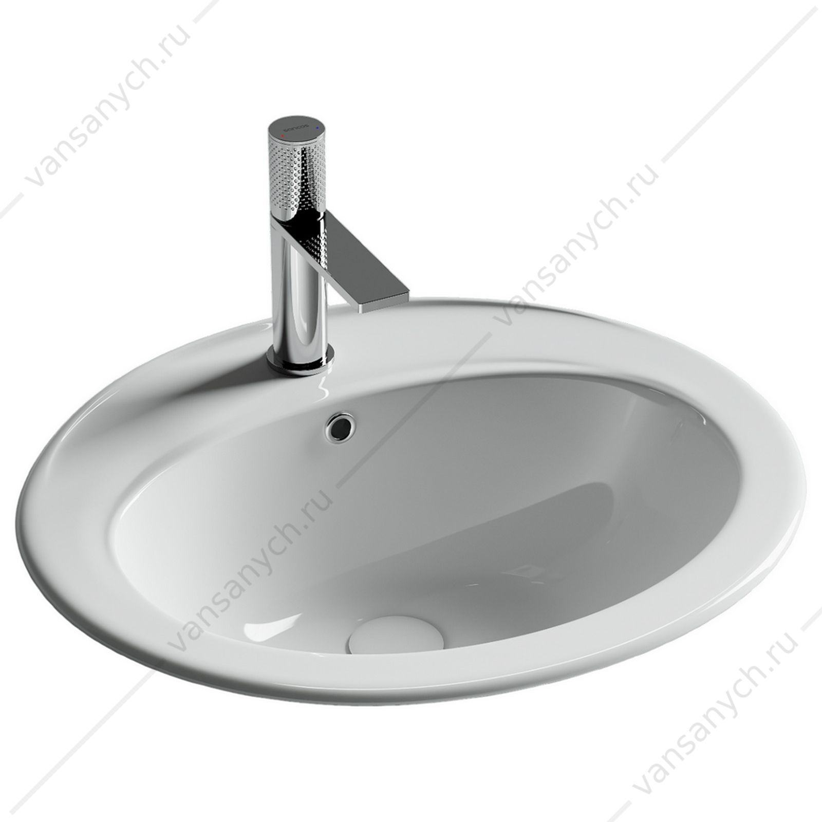 Раковина 57см Ceramica Nova SUN CN6079 встраиваемая белый CERAMICA NOVA (Италия) купить в Тюмени (Ван Саныч™)