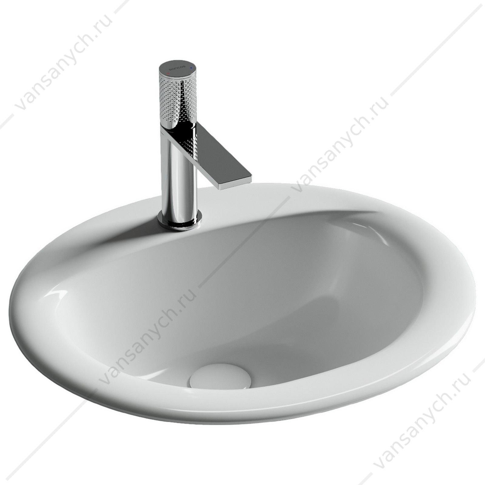 Раковина 52см Ceramica Nova SUN CN6080 встраиваемая белый CERAMICA NOVA (Италия) купить в Тюмени (Ван Саныч™)