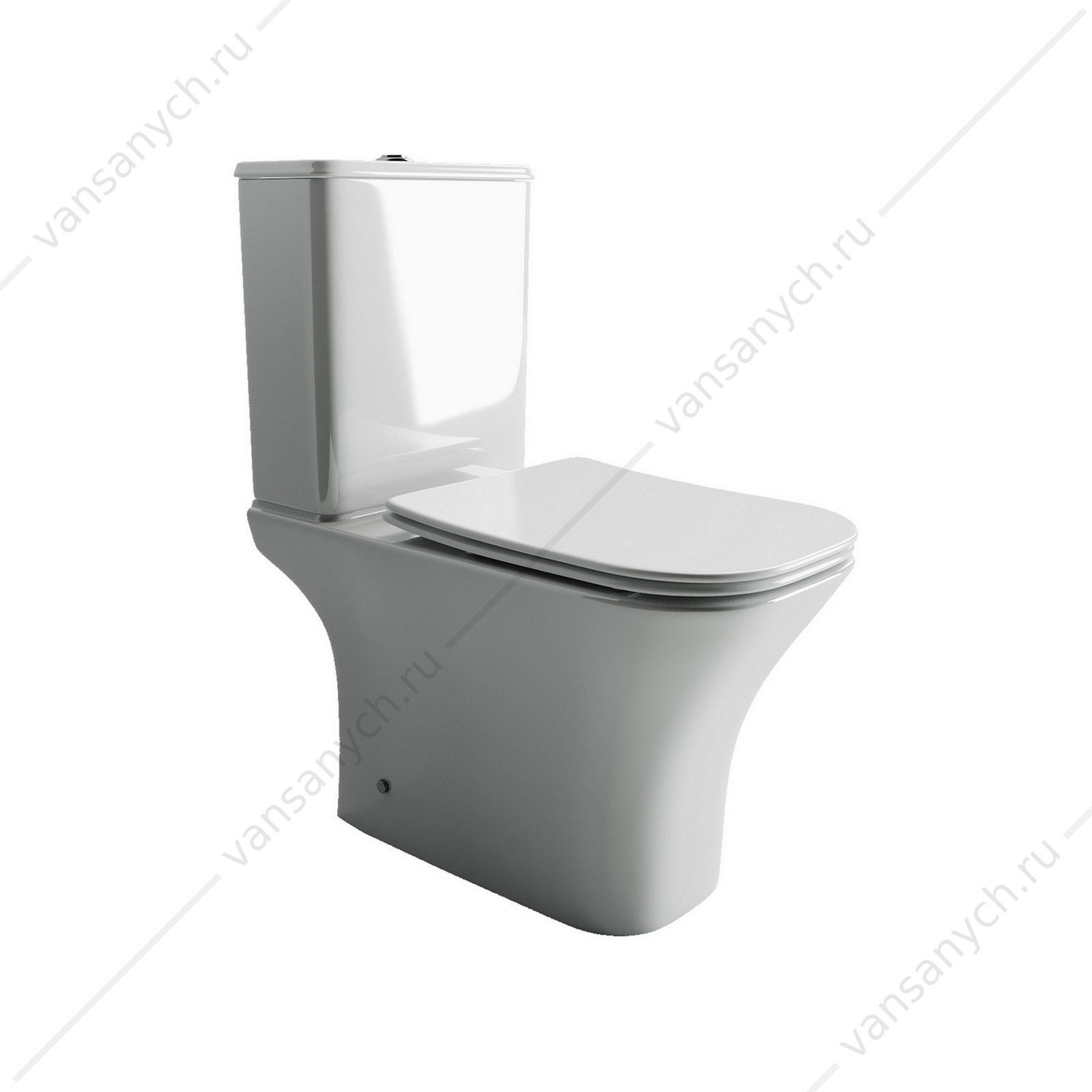 Унитаз безободковый с сиденьем микролифт Ceramica Nova ALFA CN9002 белый напольный  CERAMICA NOVA (Италия) купить в Тюмени (Ван Саныч™)