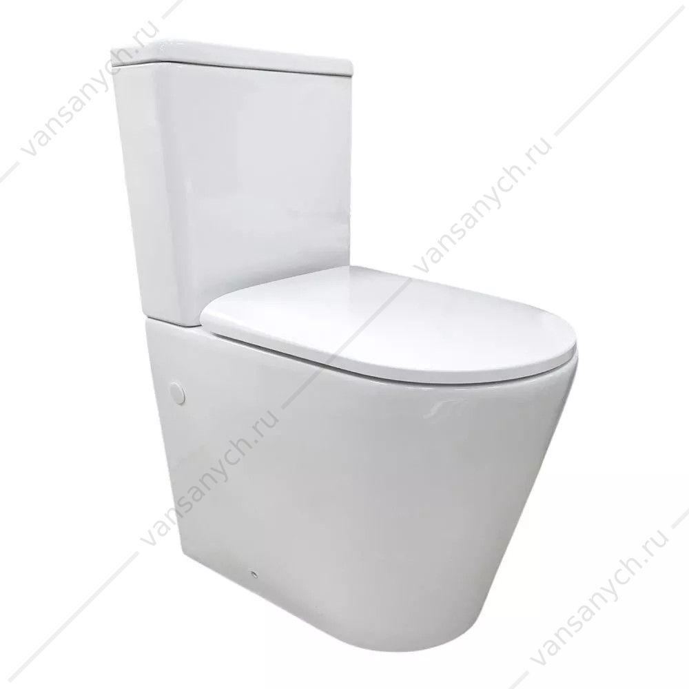 Унитаз-компант безободковый Comforty CF41273S1 с сиденьем дюропласт с микролифтом Comforty (Россия) купить в Тюмени (Ван Саныч™)