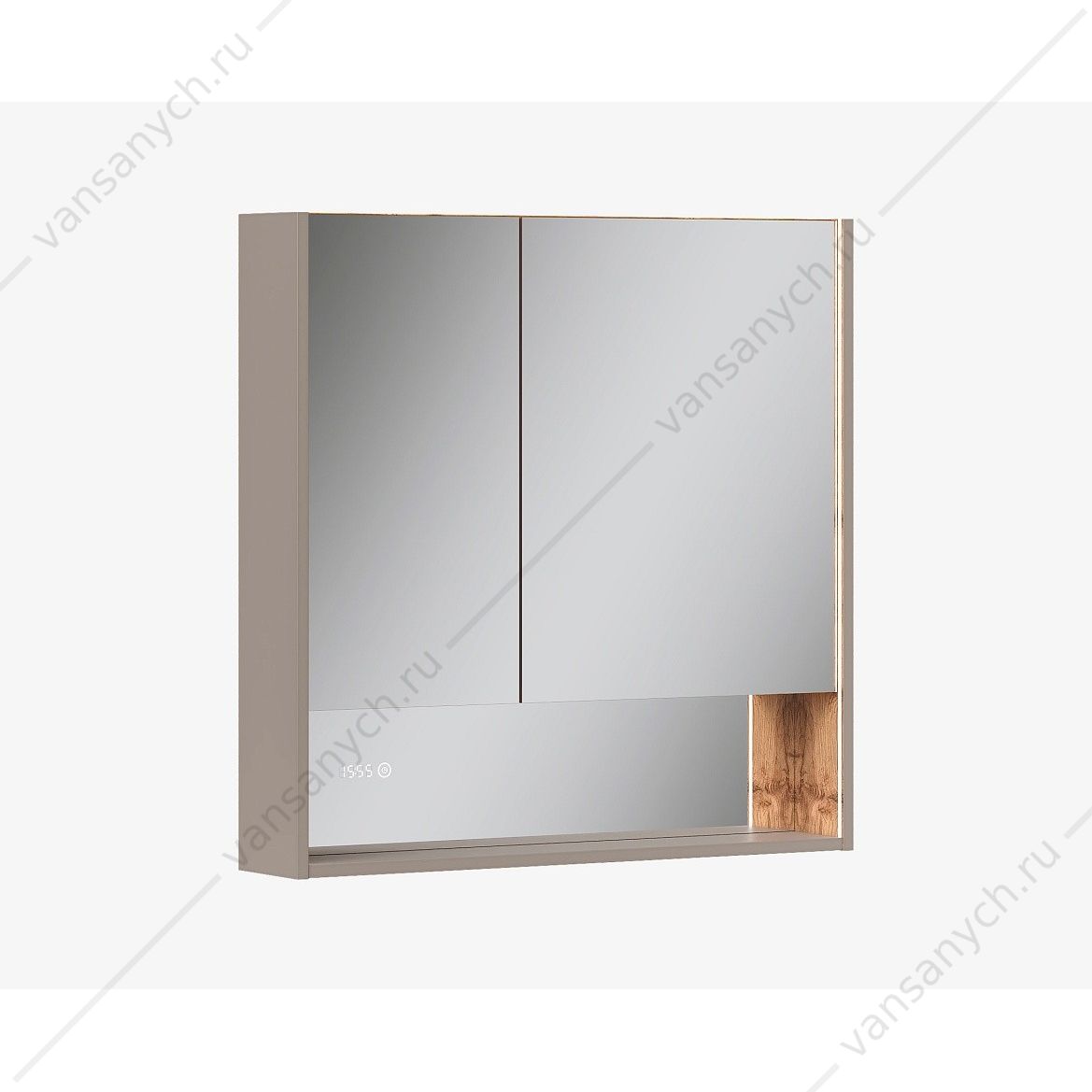 УТ000039747 Шкаф 80 зеркальный EQUIL Gleam 80.2D szGLEAM.LED.80.2D-25, амарок/дуб вотан EQUIL (Россия) купить в Тюмени (Ван Саныч™)
