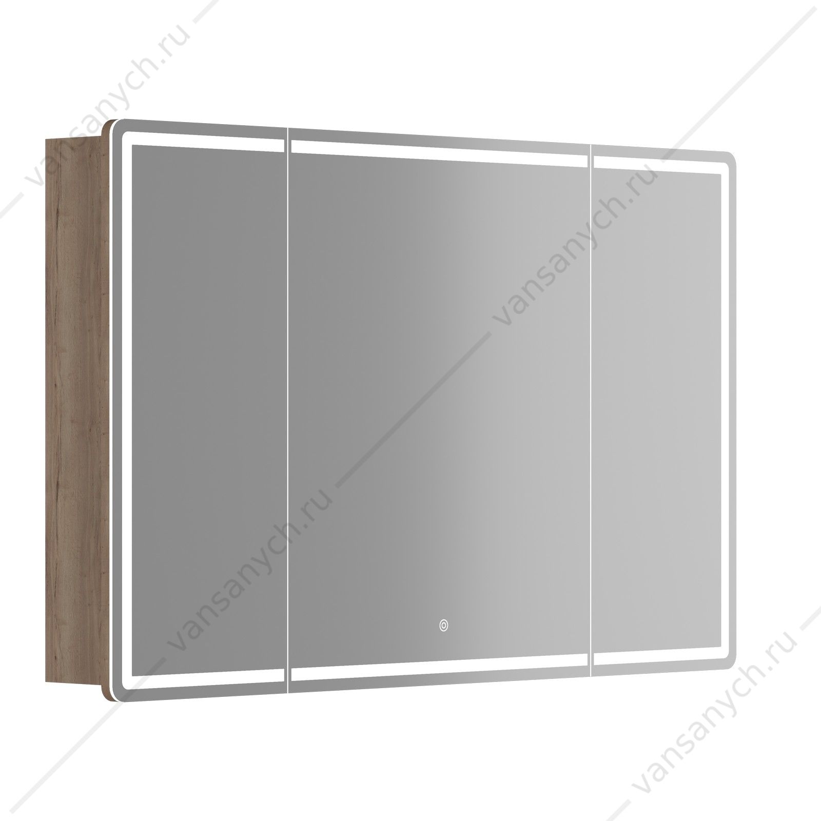 Зеркальный шкаф 119 SANCOS Mirror 119х74 Дуб галифакс натуральный L, R, с подсветкой, сенсор, MI120EG SANCOS (Италия) купить в Тюмени (Ван Саныч™)