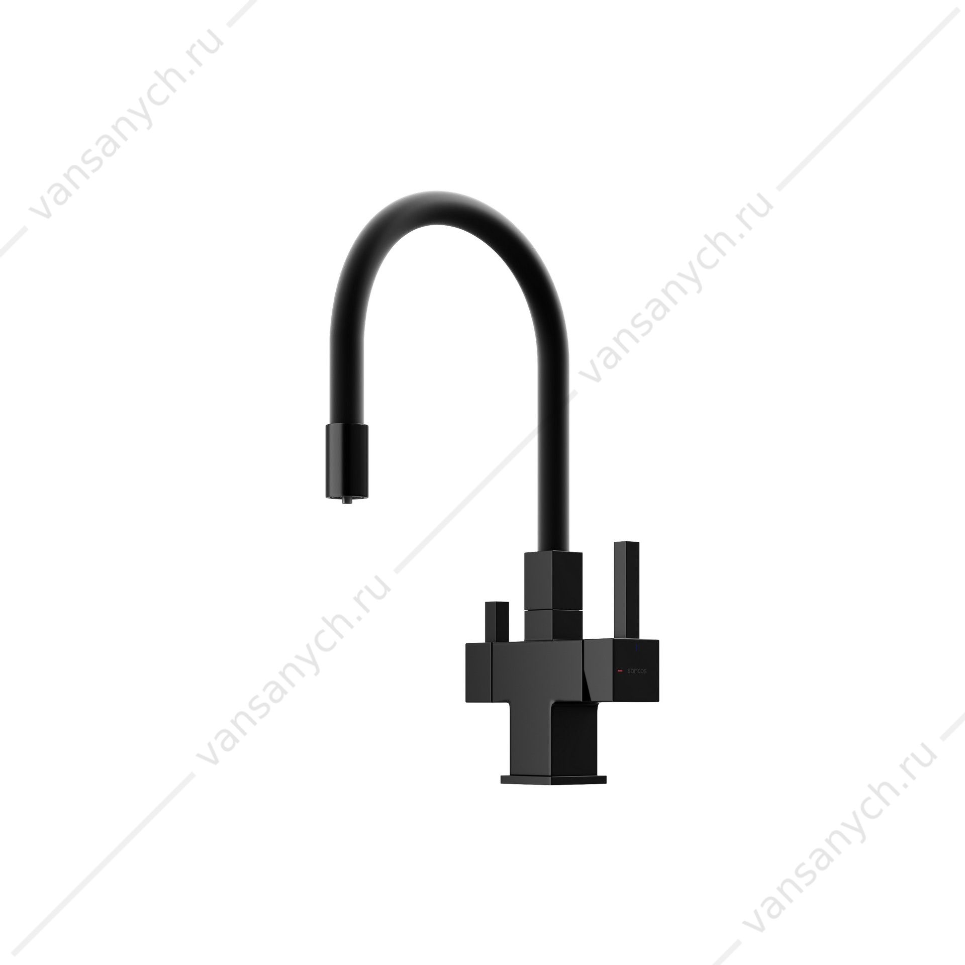 Смеситель с гибким изливом Sancos Arno SC4005MB черный матовый/черный SANCOS (Италия) купить в Тюмени (Ван Саныч™)