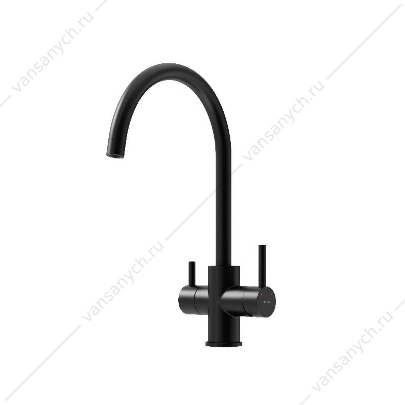 Смеситель с изливом питьевой воды Sancos Taper SC4012MB на мойку черный матовый SANCOS (Италия) купить в Тюмени (Ван Саныч™)