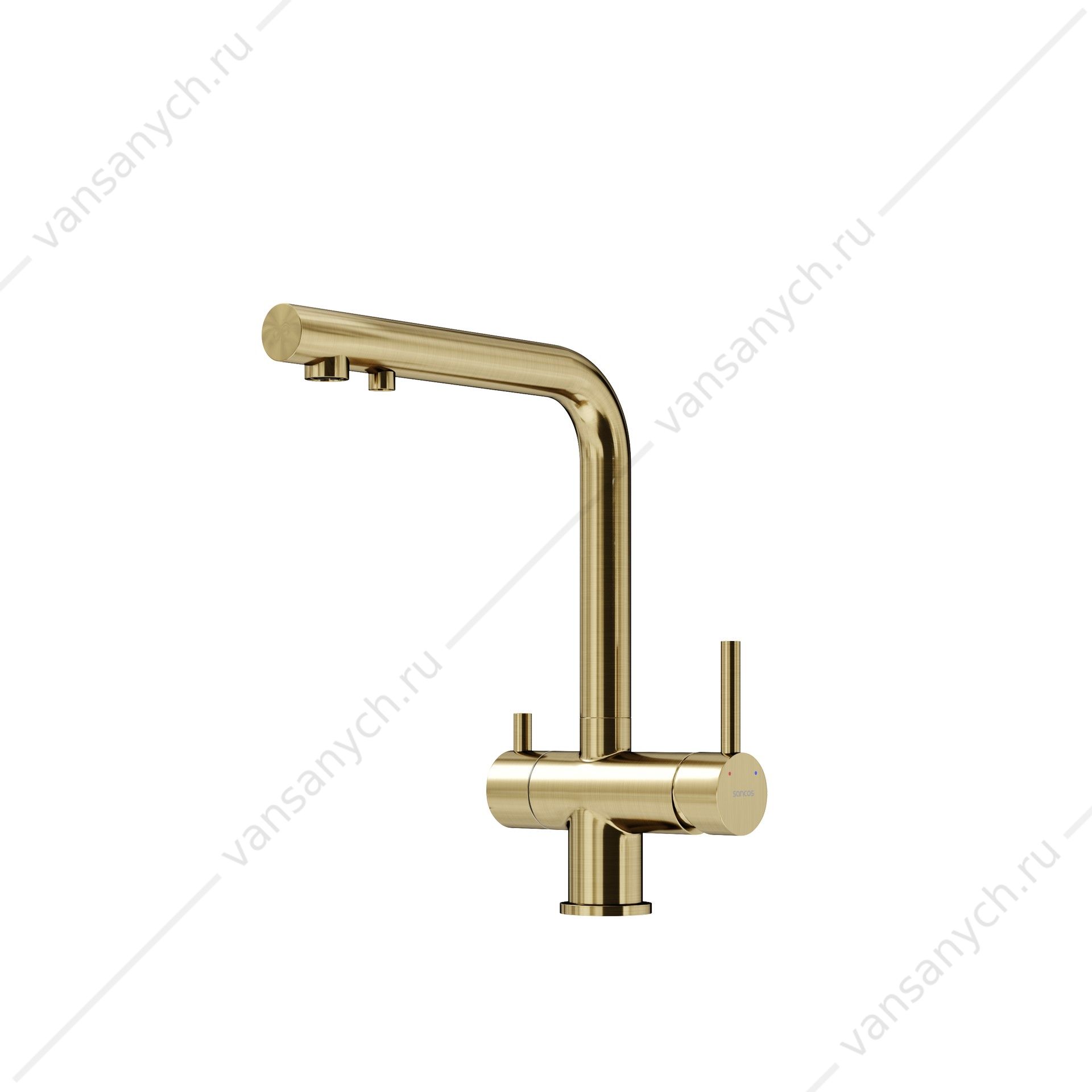 Смеситель под фильтр питьевой воды Sancos Foster SC4014BG брашир. золото SANCOS (Италия) купить в Тюмени (Ван Саныч™)