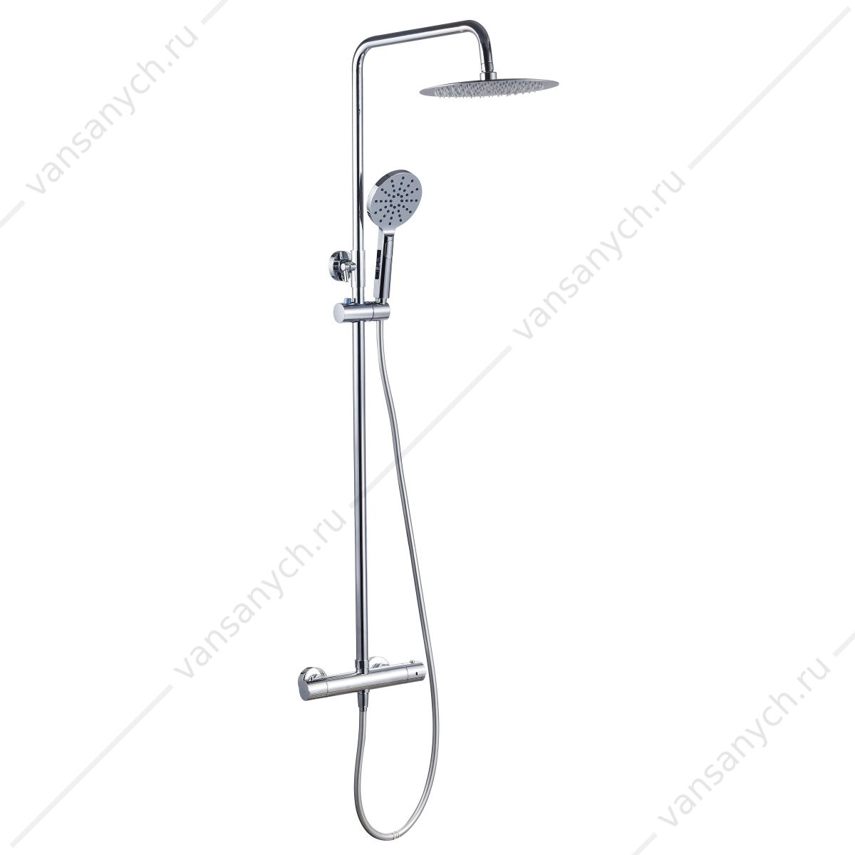 Душевая стойка с термостатом Sancos Kanedo SC7200CH настенная цвет хром SANCOS (Италия) купить в Тюмени (Ван Саныч™)