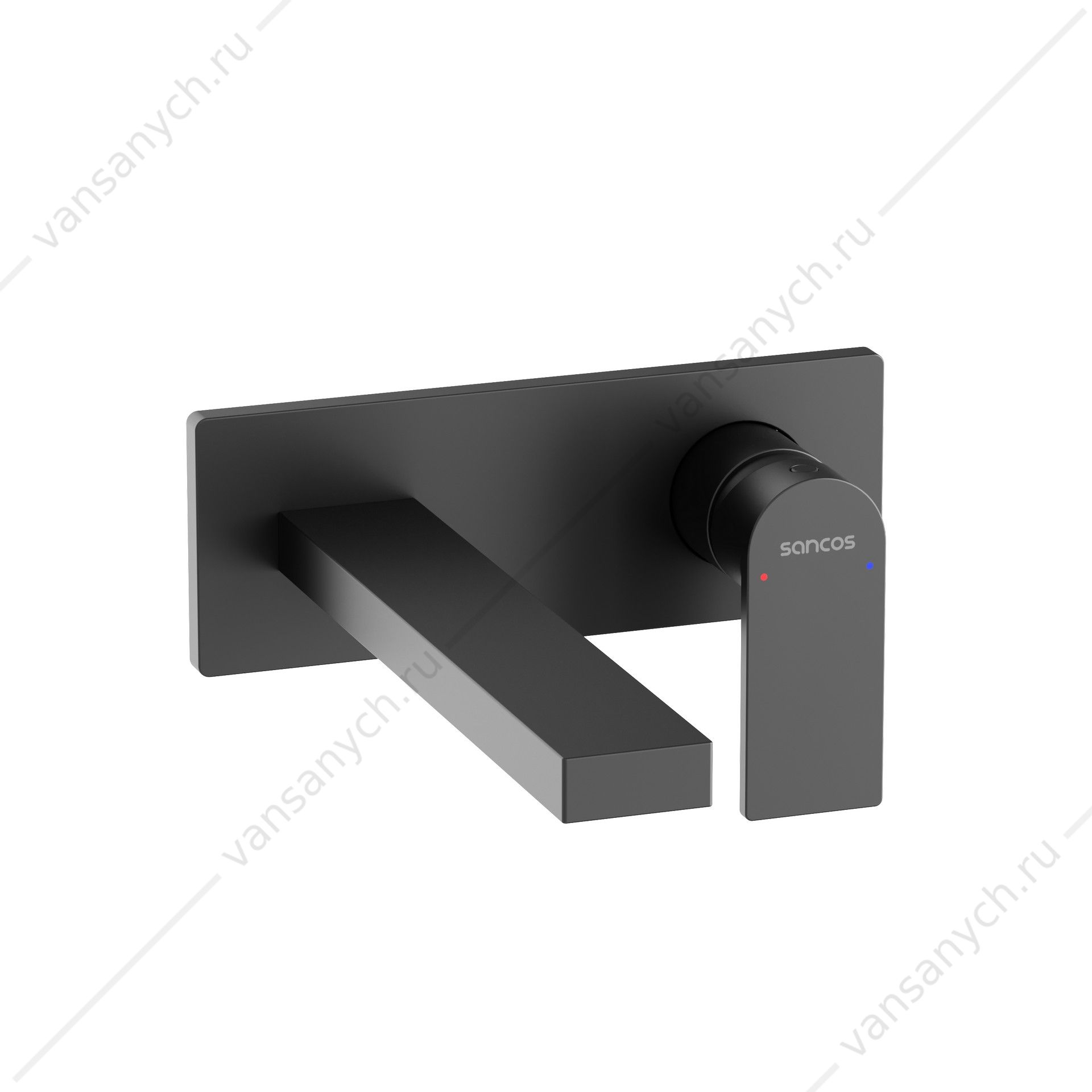 Смеситель для раковины Sancos Studio SC9017MB встраиваемый в стену черный SANCOS (Италия) купить в Тюмени (Ван Саныч™)